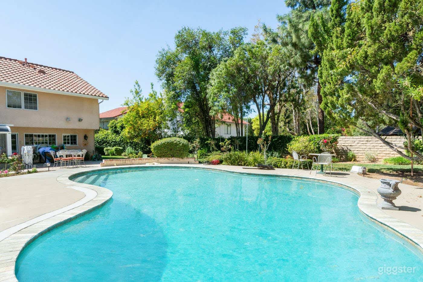 Back yard with pool view