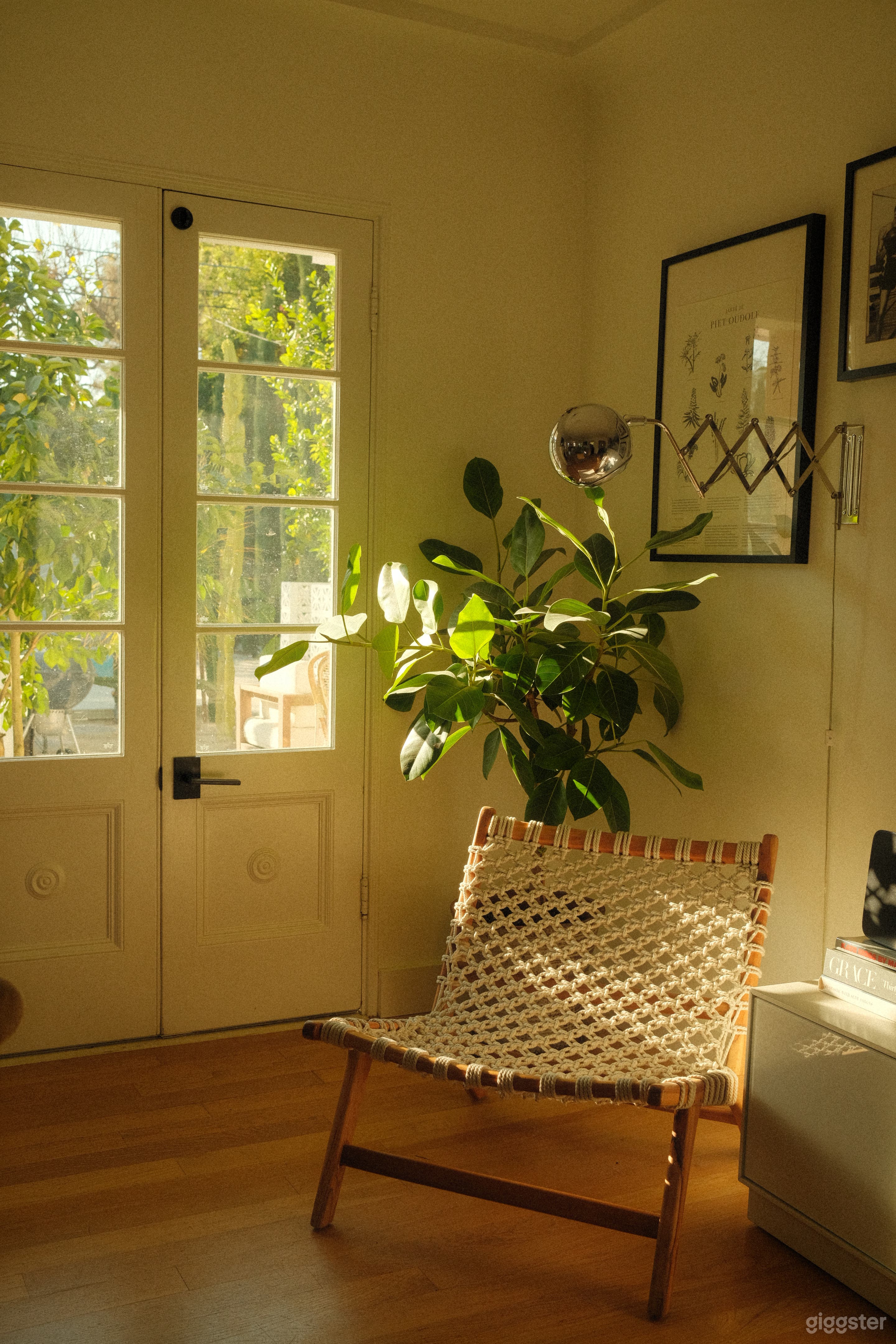 Living room with access to backyard