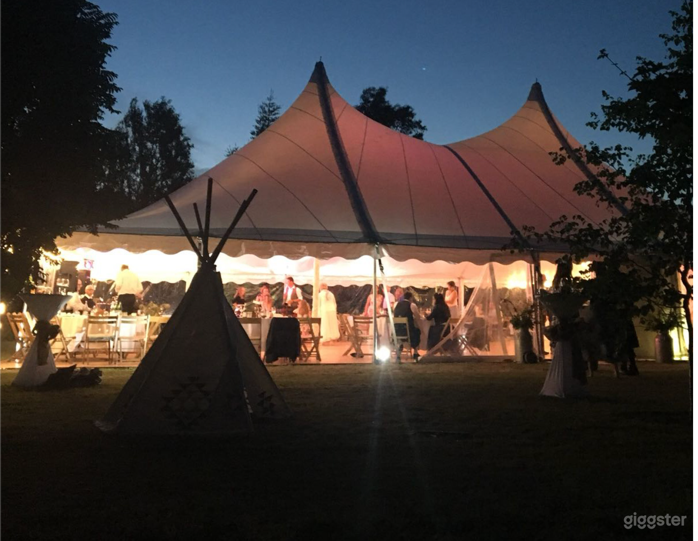 Outside Tipi and Marquee with Garden Photo 1