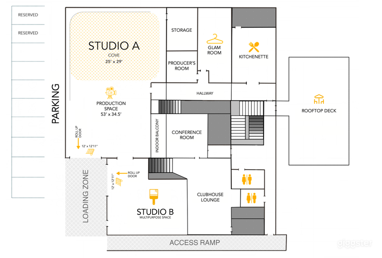  Plan view map of studio 