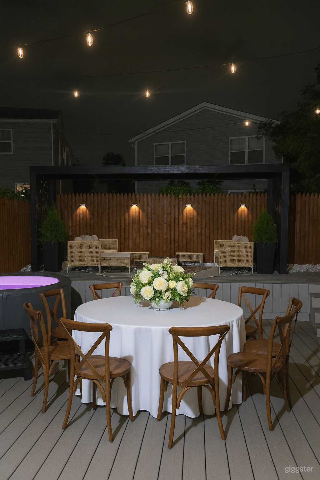 Private party room with outdoor lounge garden with firepit Photo 3
