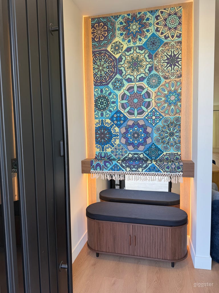  Mid-century white house with piano for shoot 