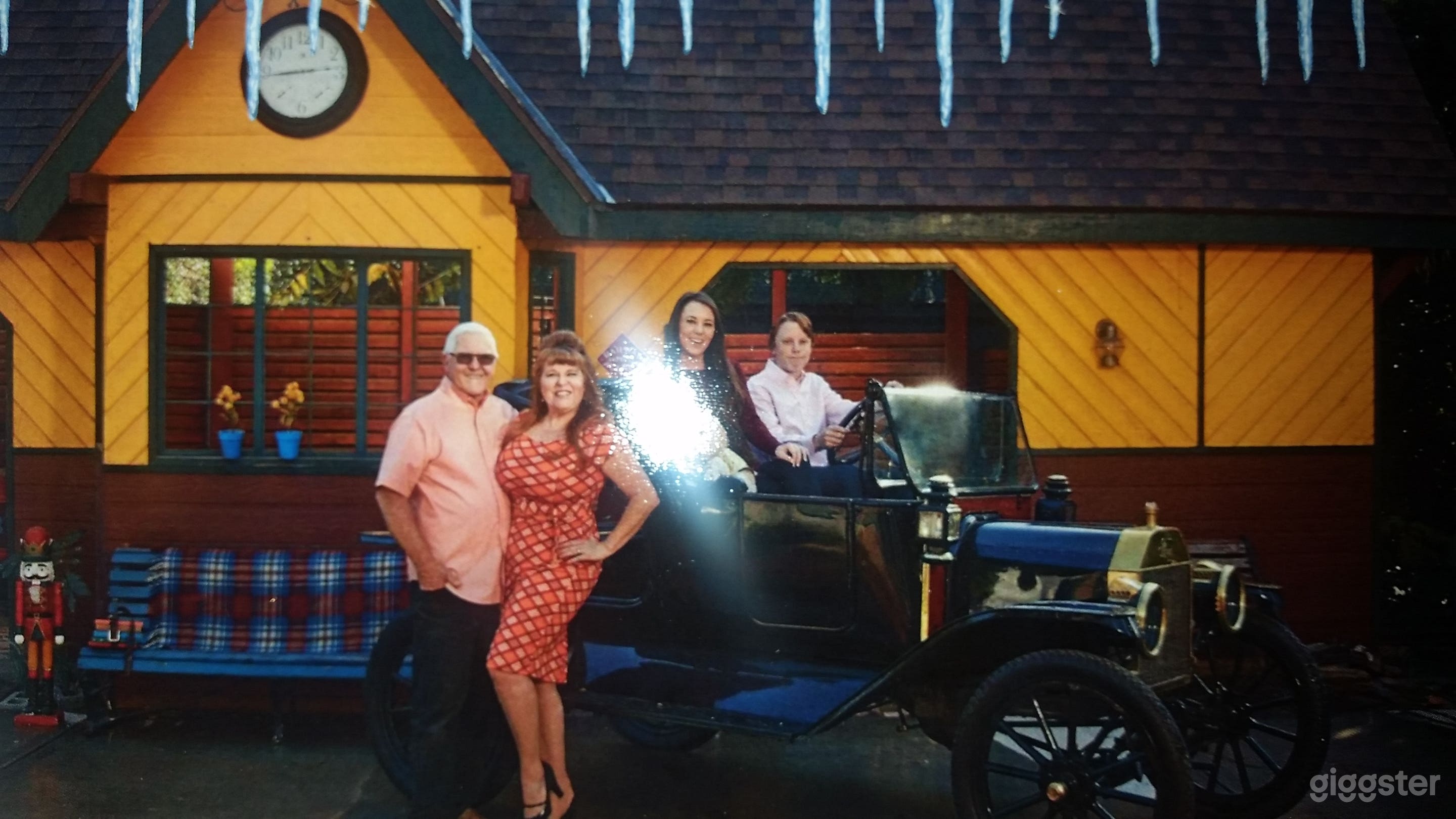 Train station in backyard.