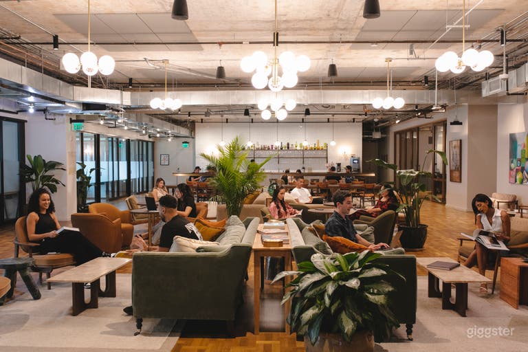  Versatile Private Event Space with Glass Partition in Modern Coworking Building Doors 