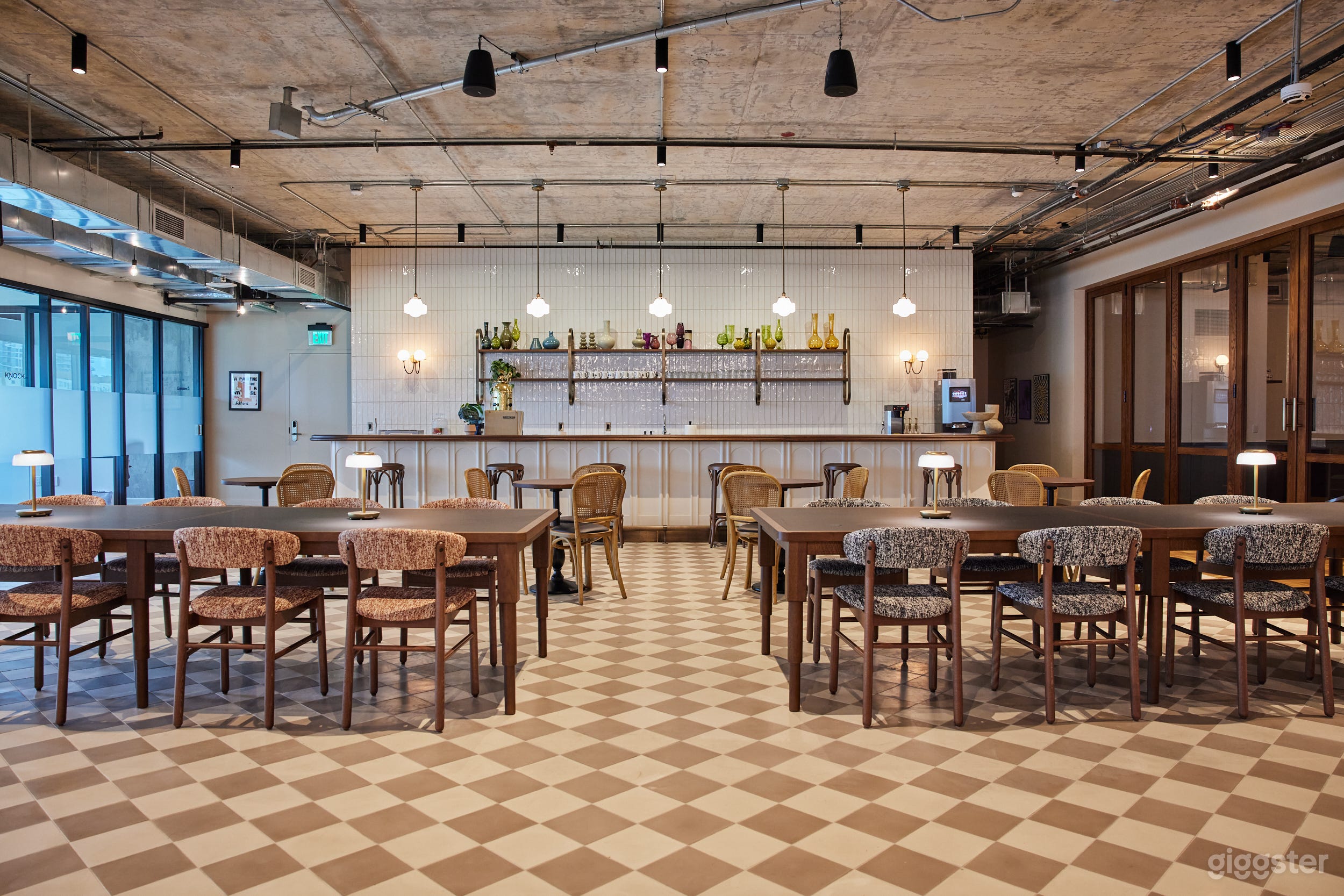 Versatile Private Event Space with Glass Partition in Modern Coworking Building Doors Photo 1