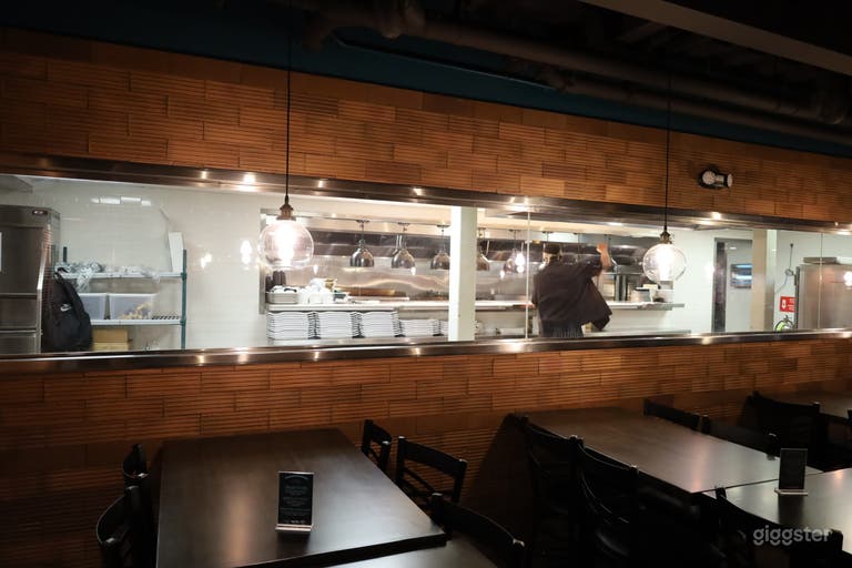  The fish bowl looks into the full kitchen. Where all the food is cooked.  