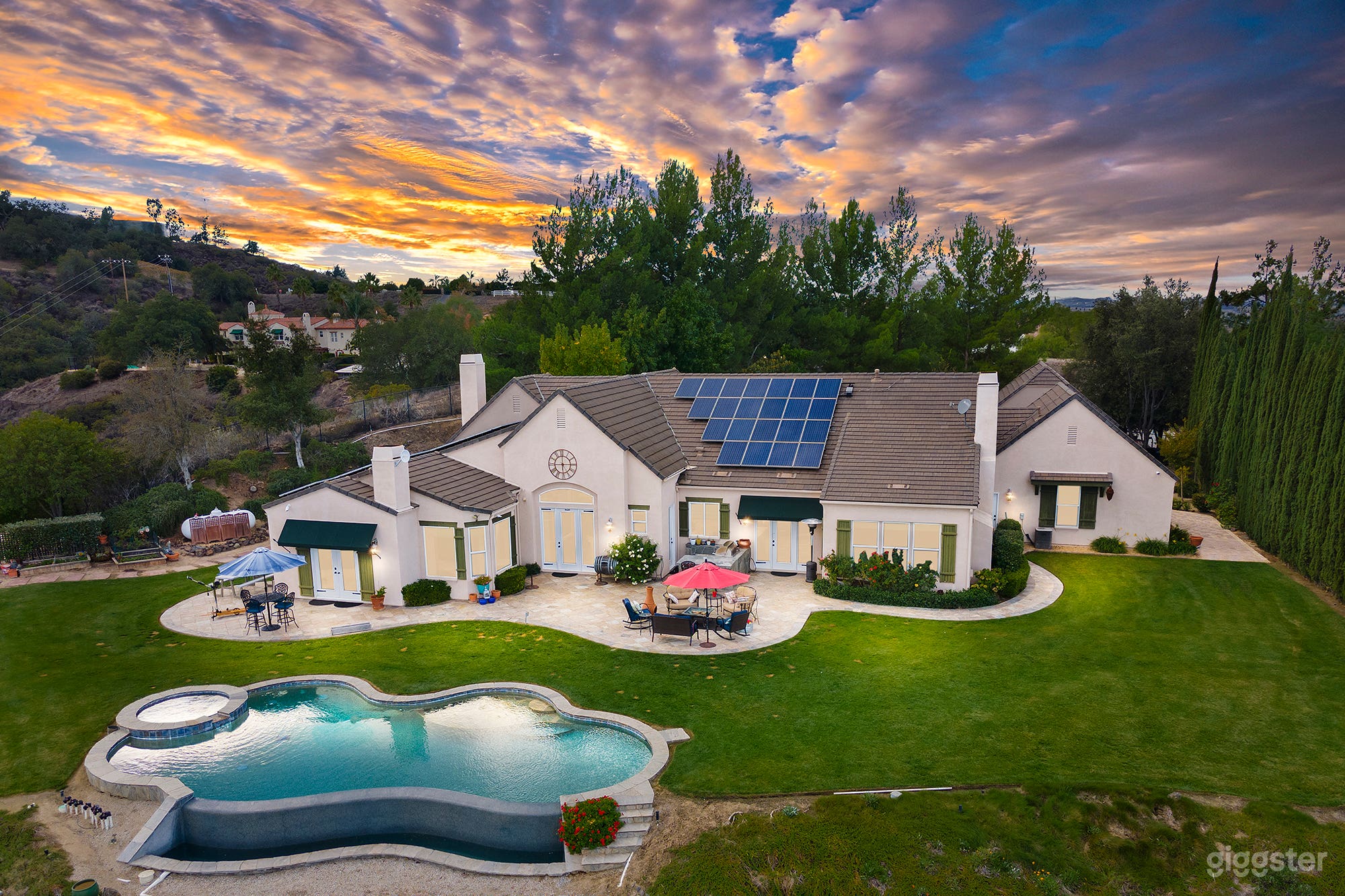 Ariel View, Backyard of Estate 