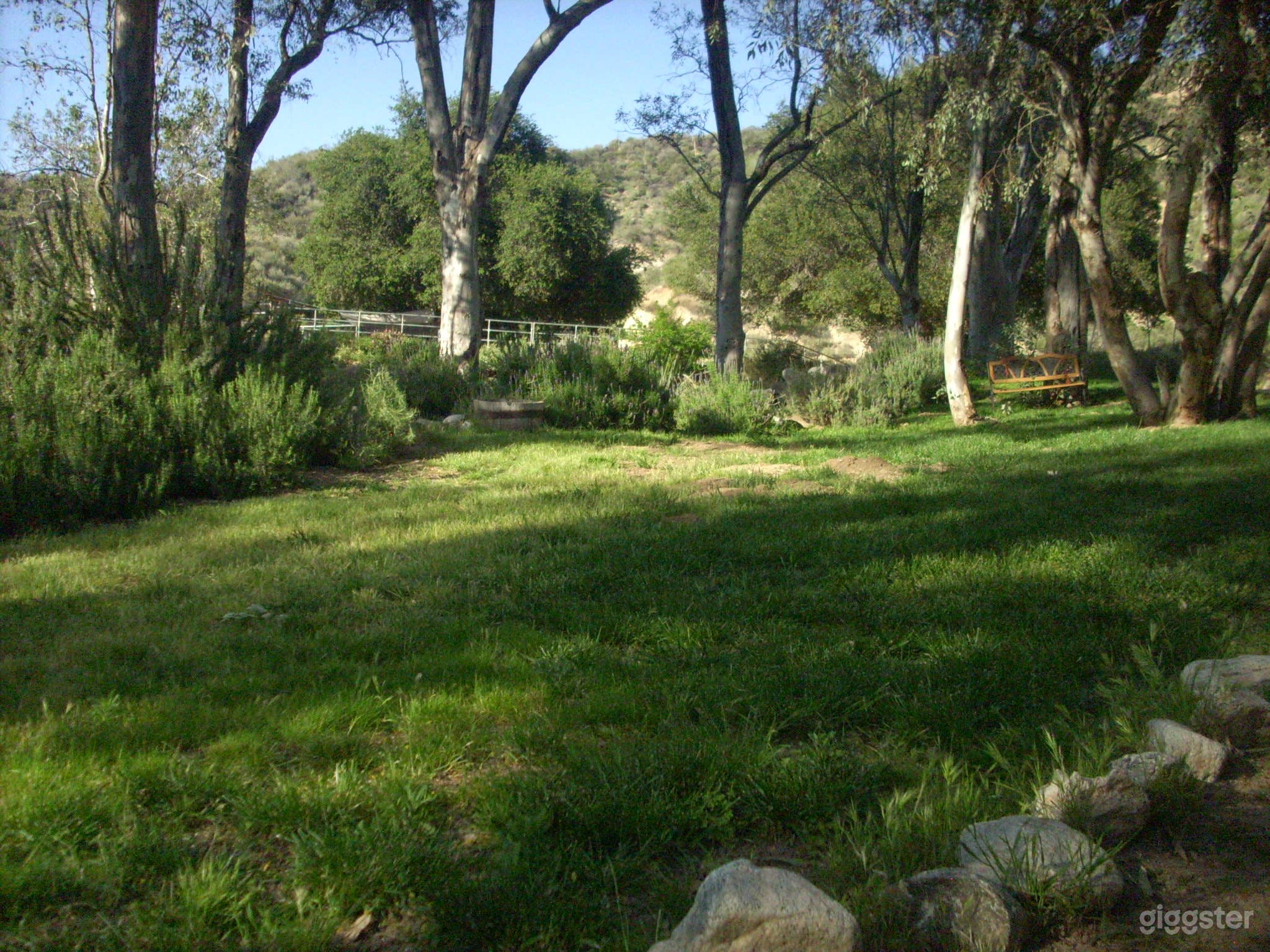 several grass fields, may be dry in summer