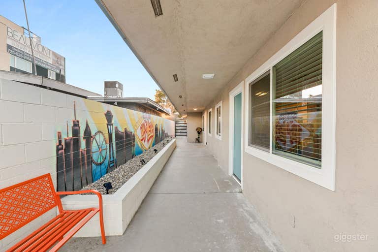  Interior courtyard walkway facing the front entry gate. 