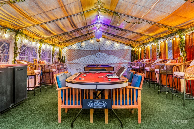 Event Tent with Speakeasy Beach, Game Tent & Catering Area 
