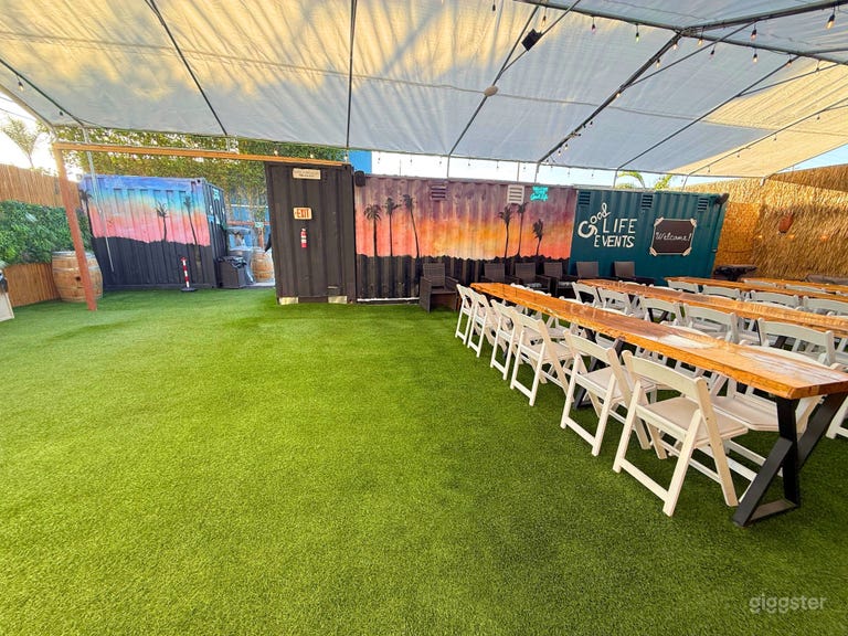  Event Tent with Speakeasy Beach, Game Tent & Catering Area 