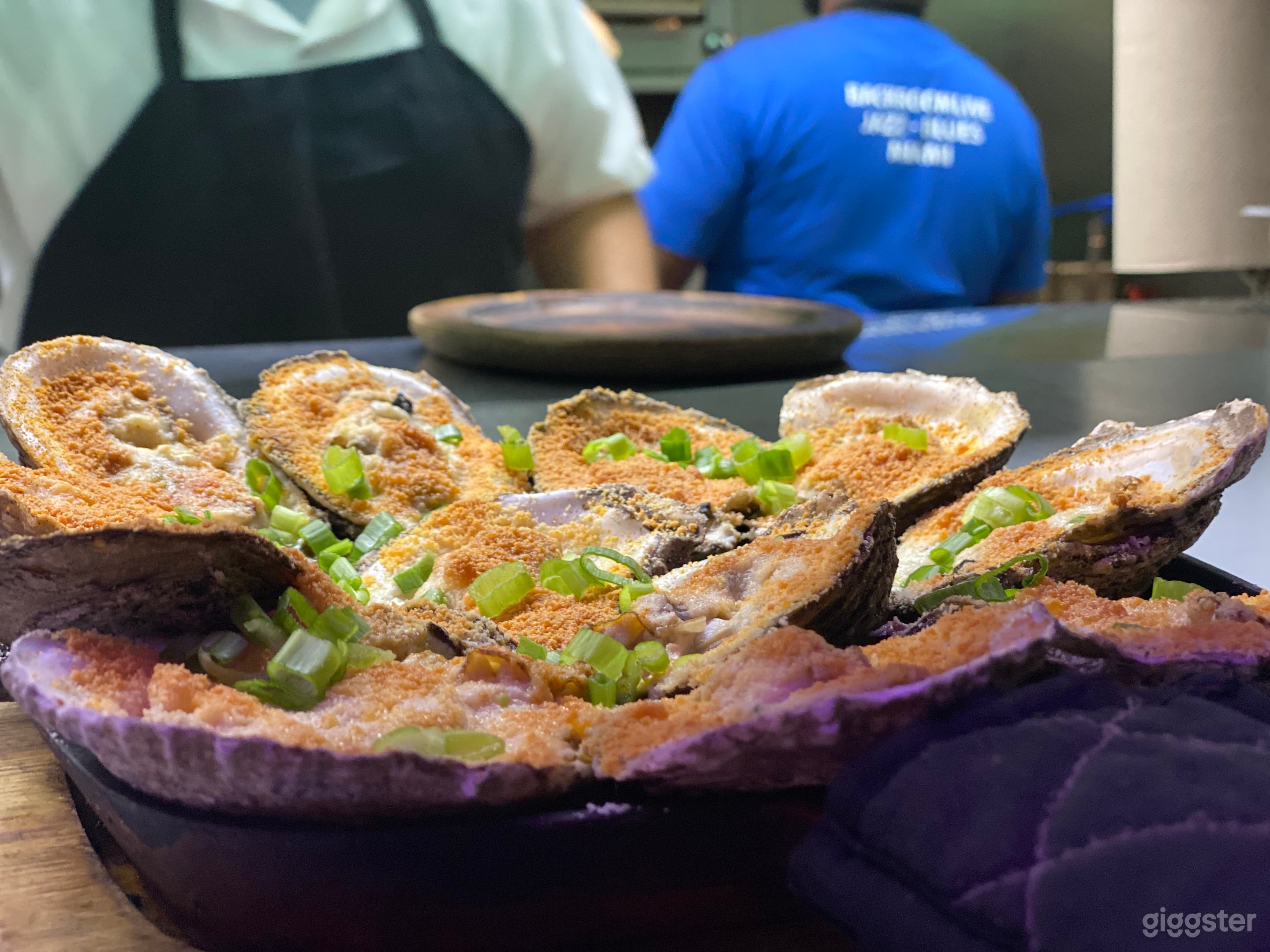 Broiled oysters we serve