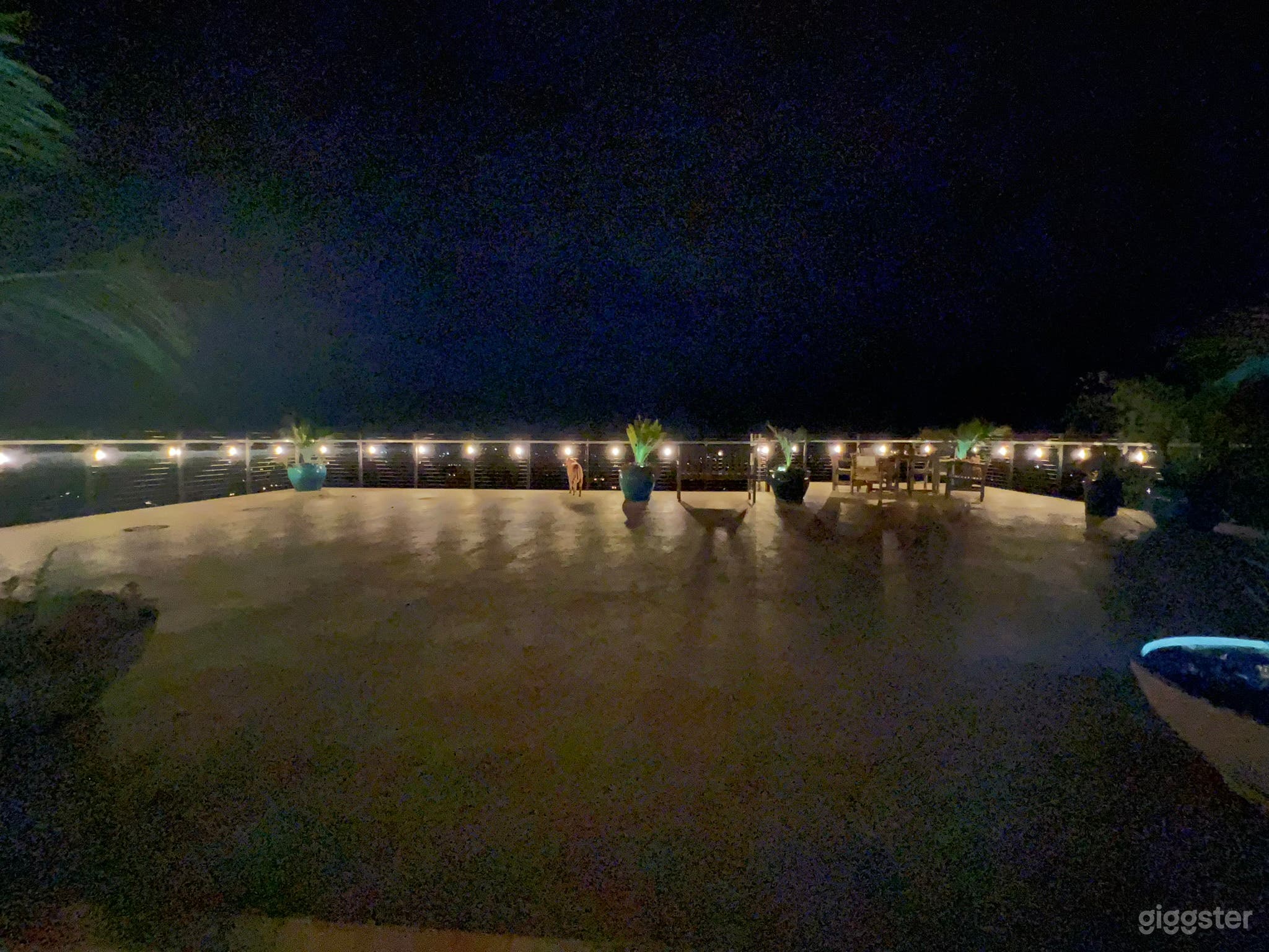Wet deck at night 