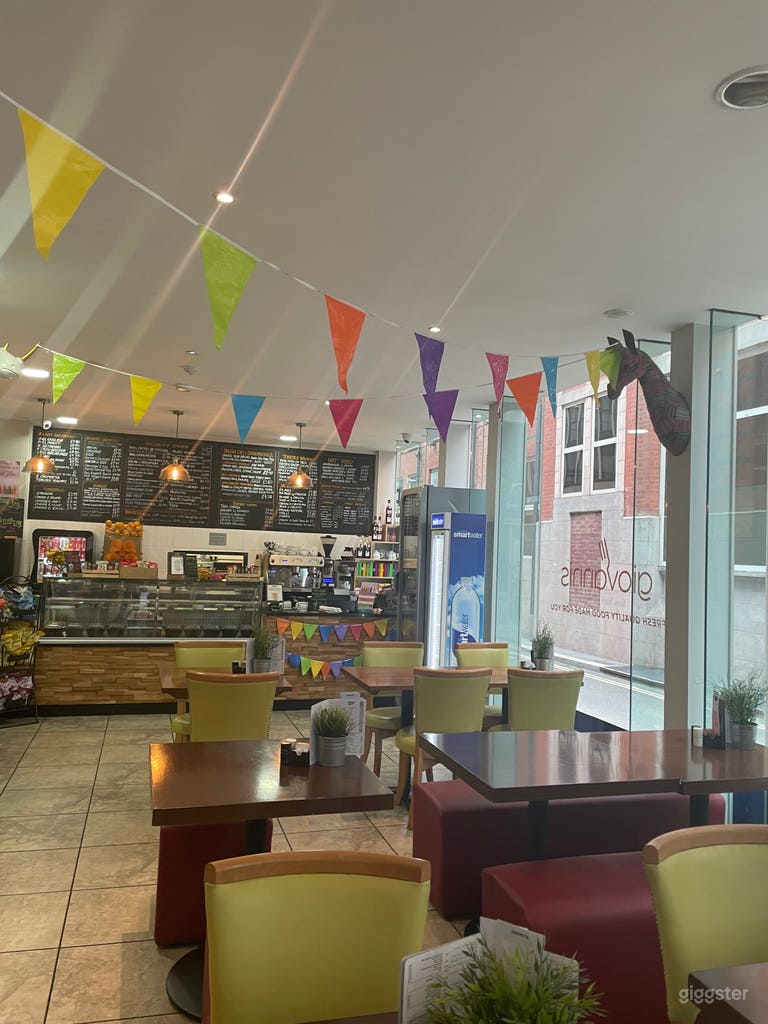  Modern Cafe with Floor to Ceiling Glass Window 