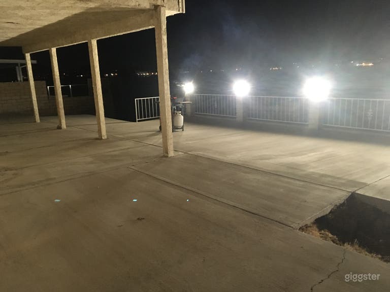  600 sqft lakeside patio w/ firepit (right) 