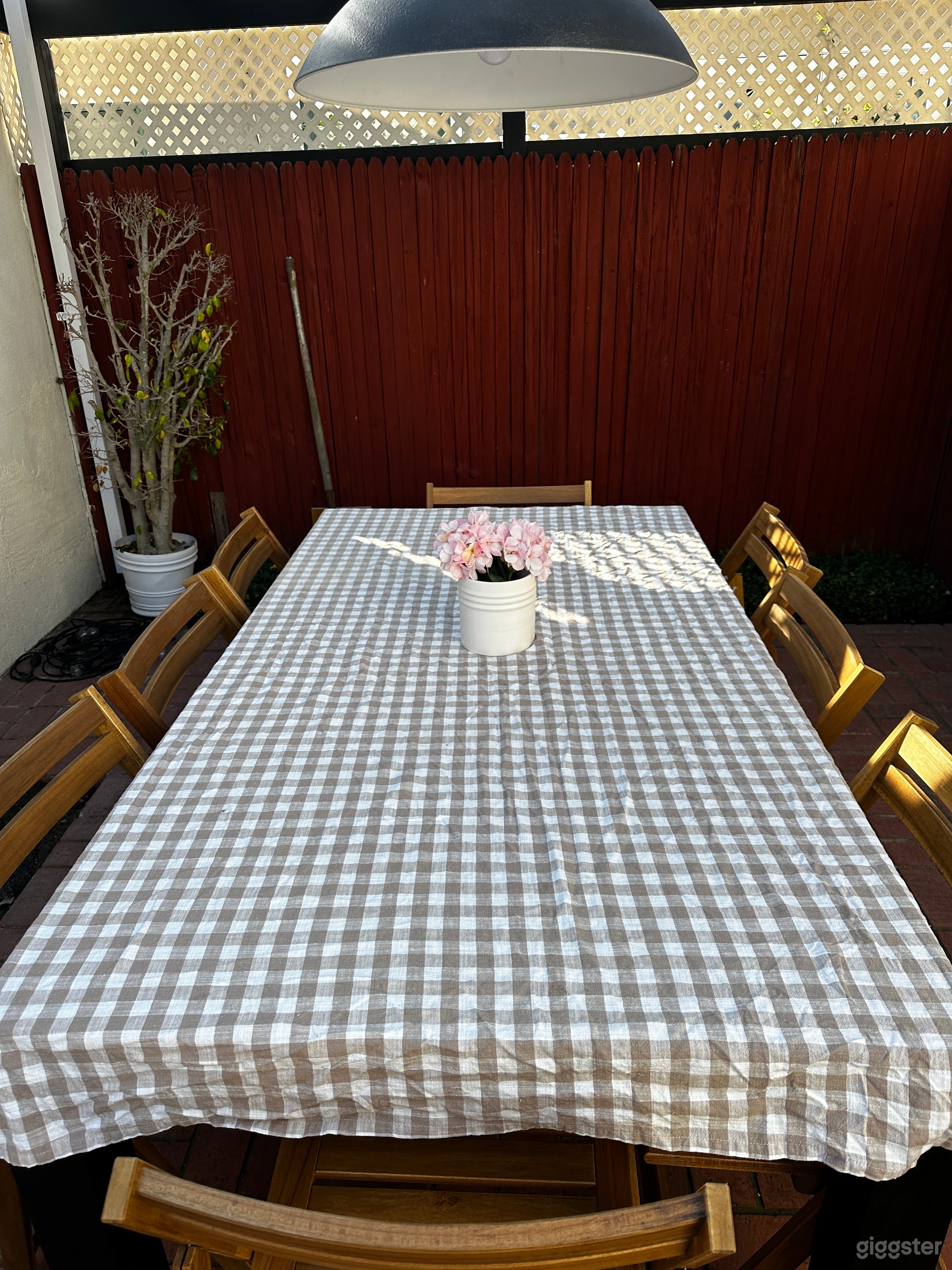 Patio next to backhouse
