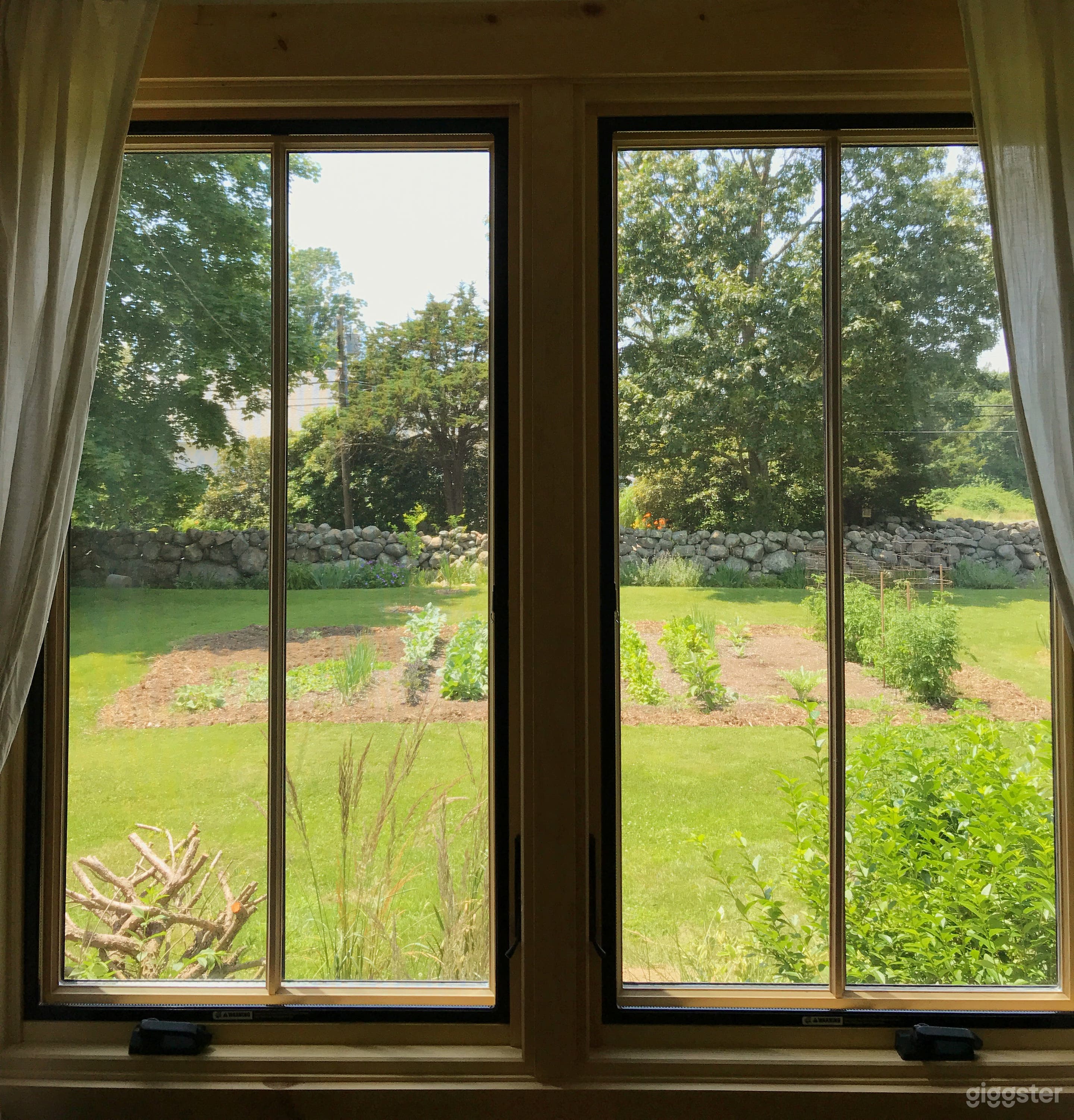 the view to the garden.