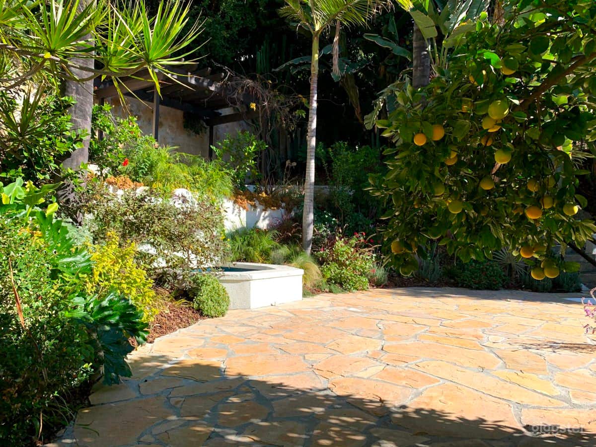 Terraced Spanish Style Garden with Fountain Photo 2