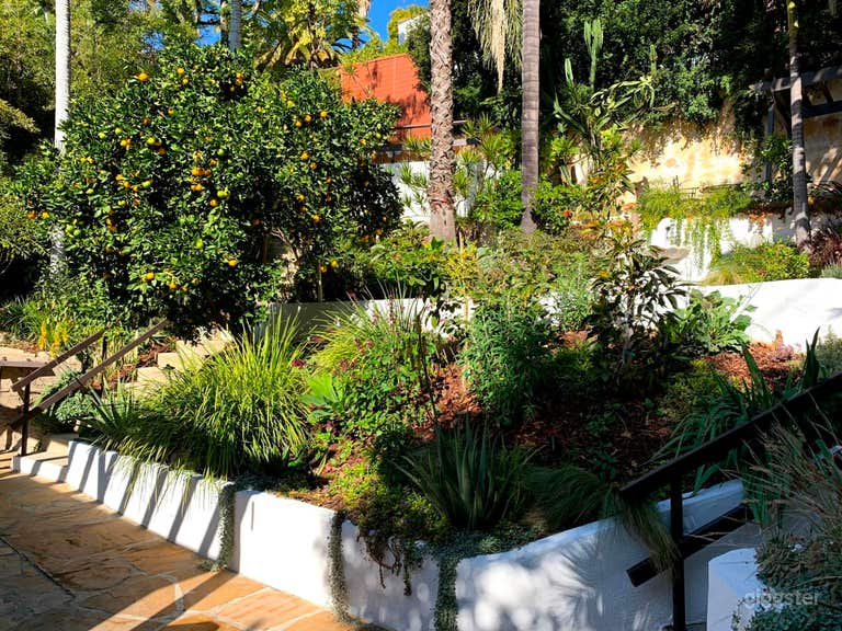  Terraced Spanish Style Garden with Fountain 