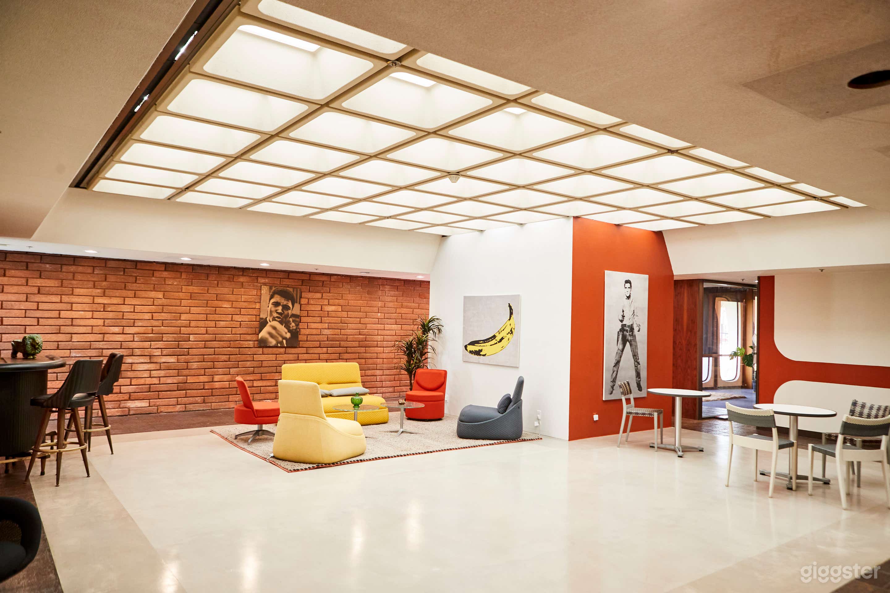 Lobby / Lounge - Eclectic lobby and event space with a modern "Rock 'n Roll Chic" vibe.