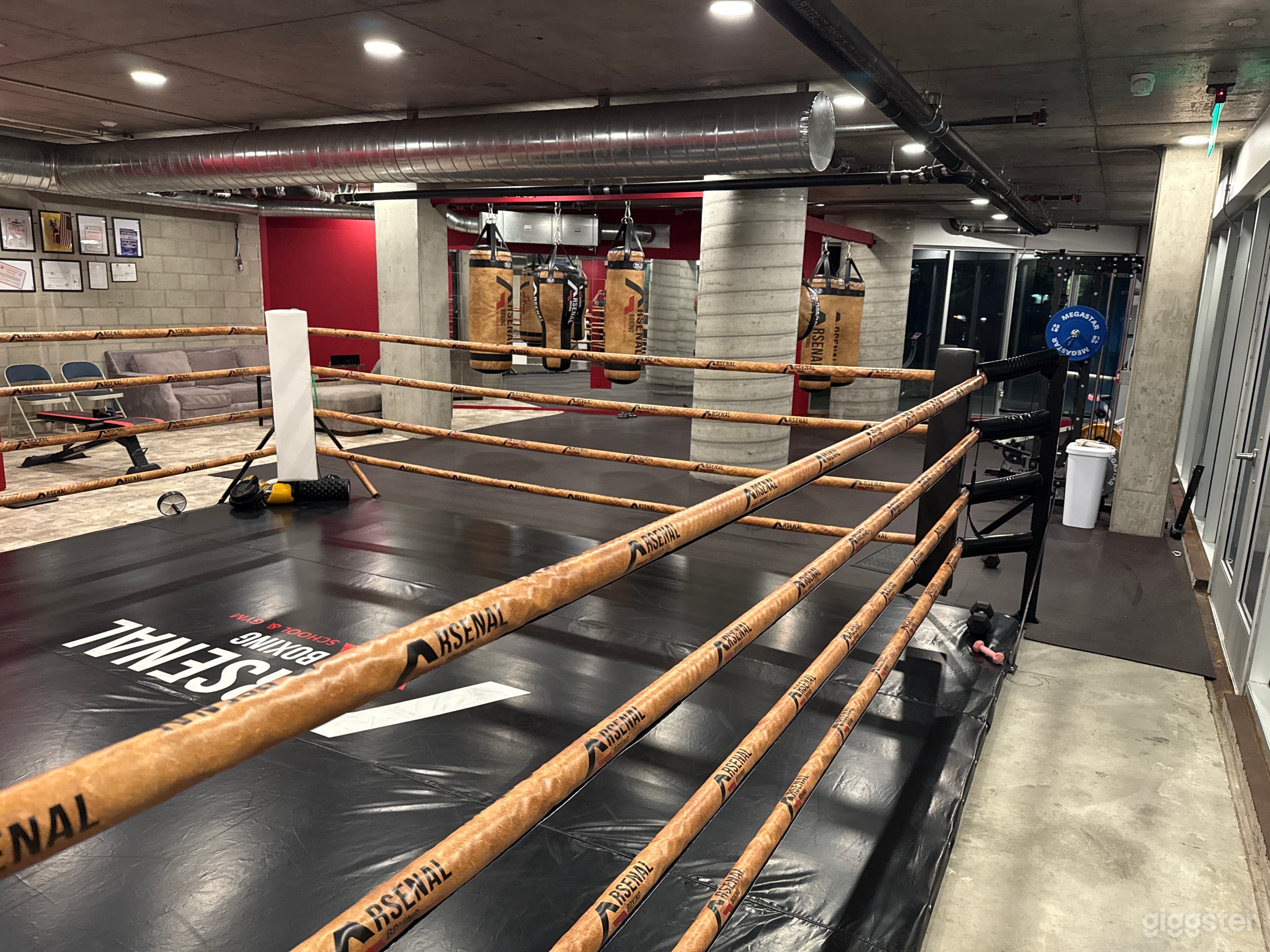 Industrial Boxing Gym w/ Ring & Heavy Bags | Hollywood Photo 1