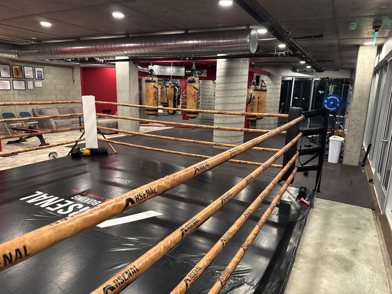  Industrial Boxing Gym w/ Ring & Heavy Bags | Hollywood 