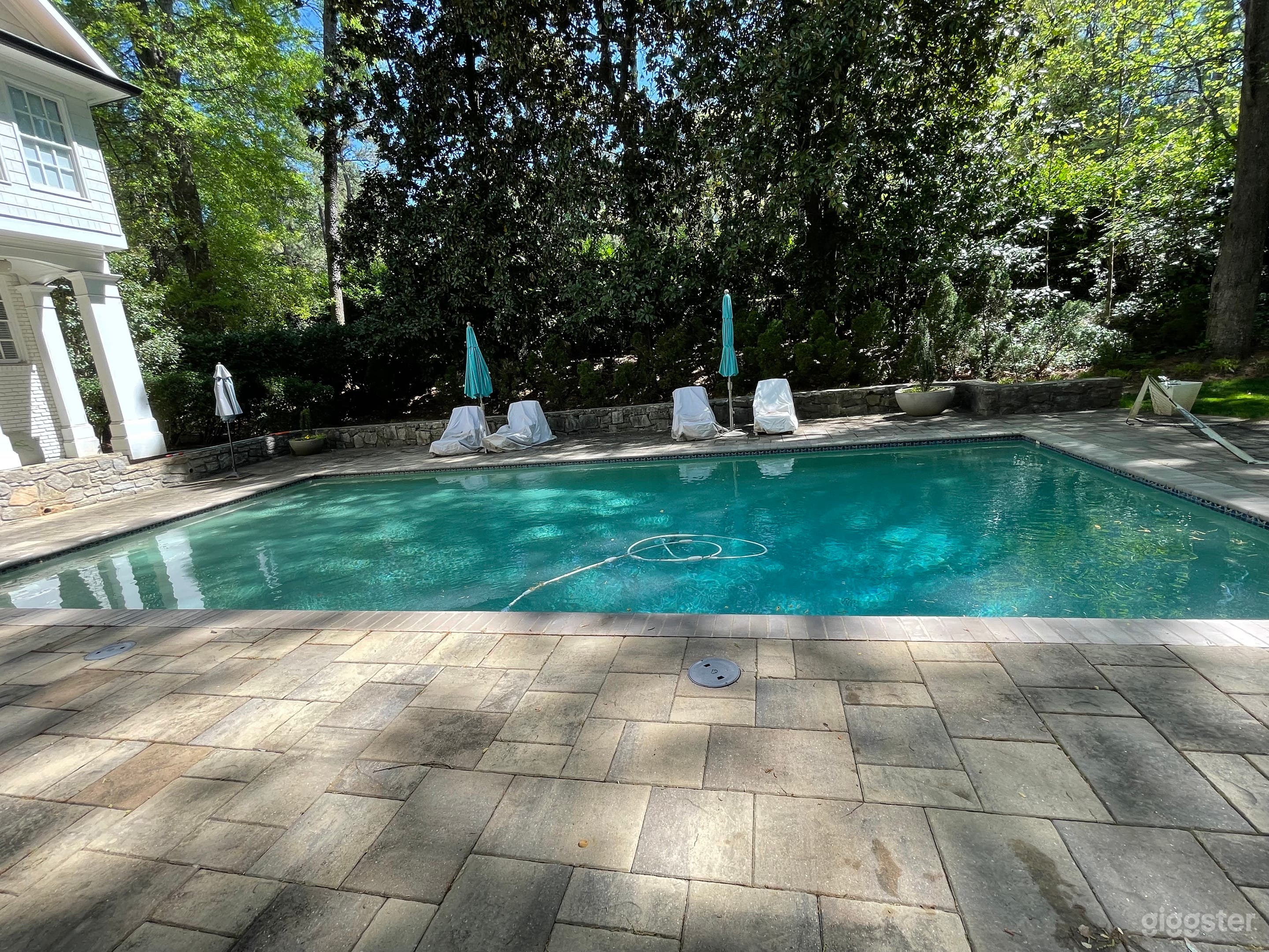 Side view of the pool