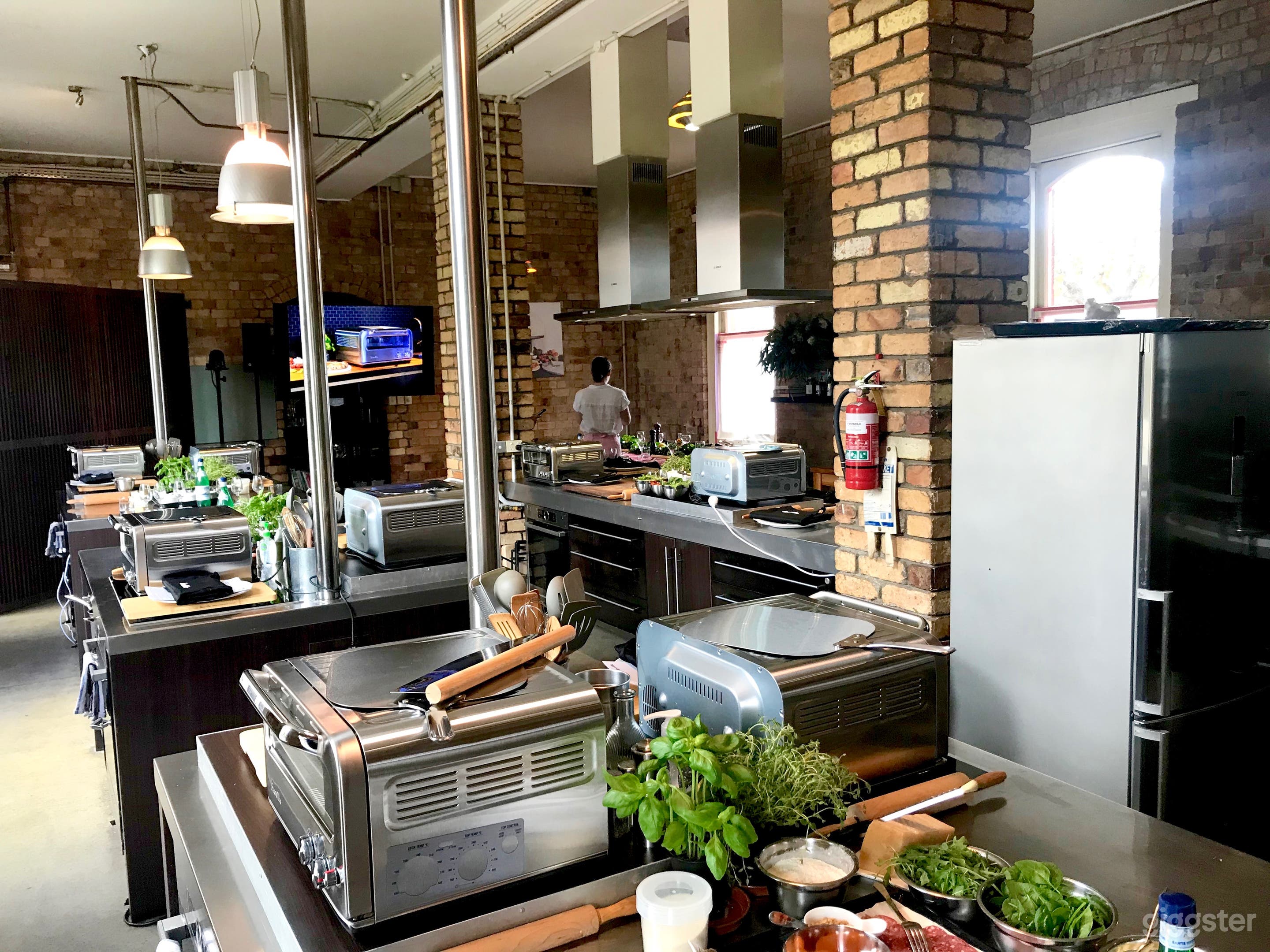 Showing the four cooking islands