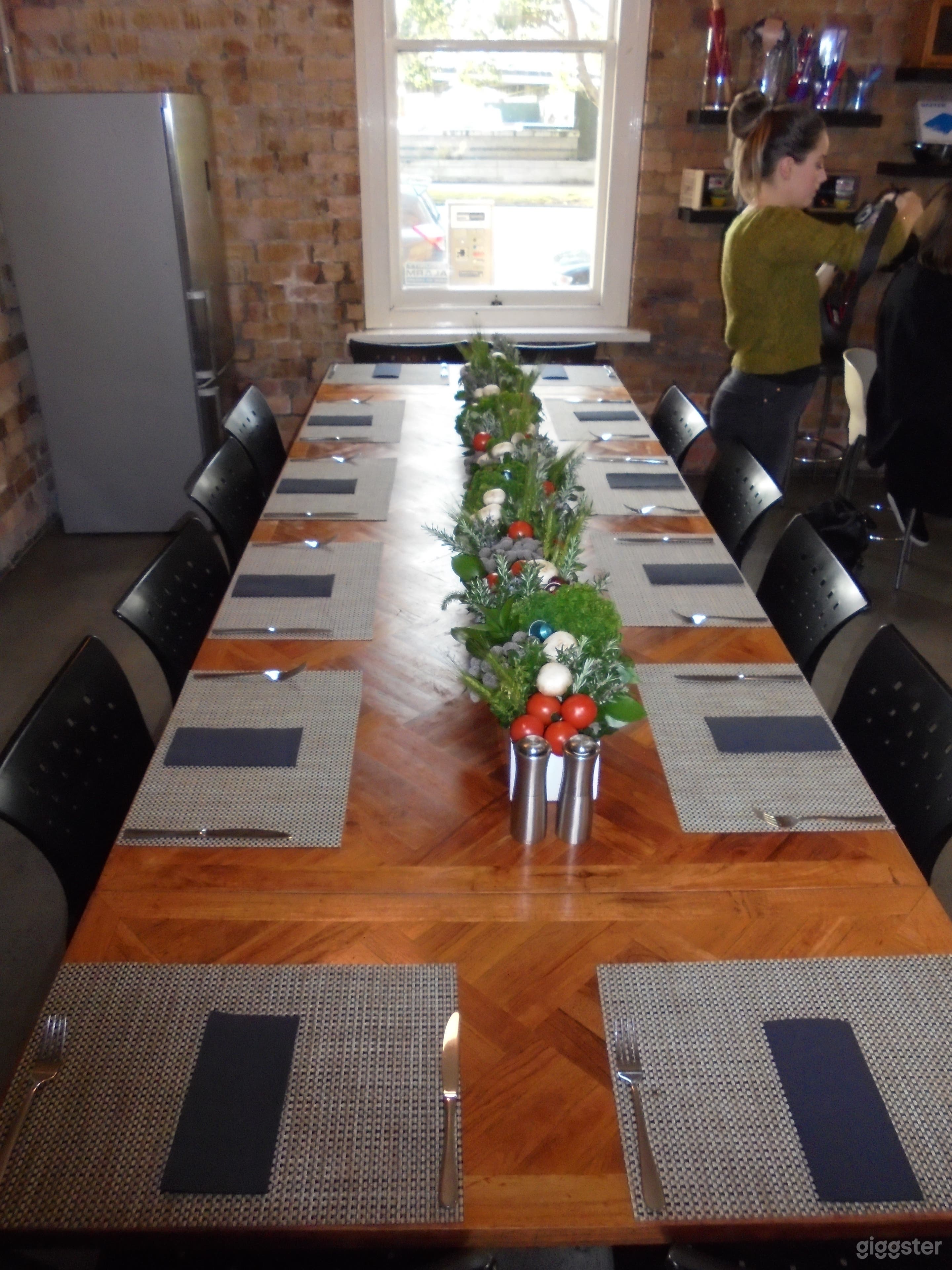 The large dining table sits 14.  There is a smaller one for 8 pax also