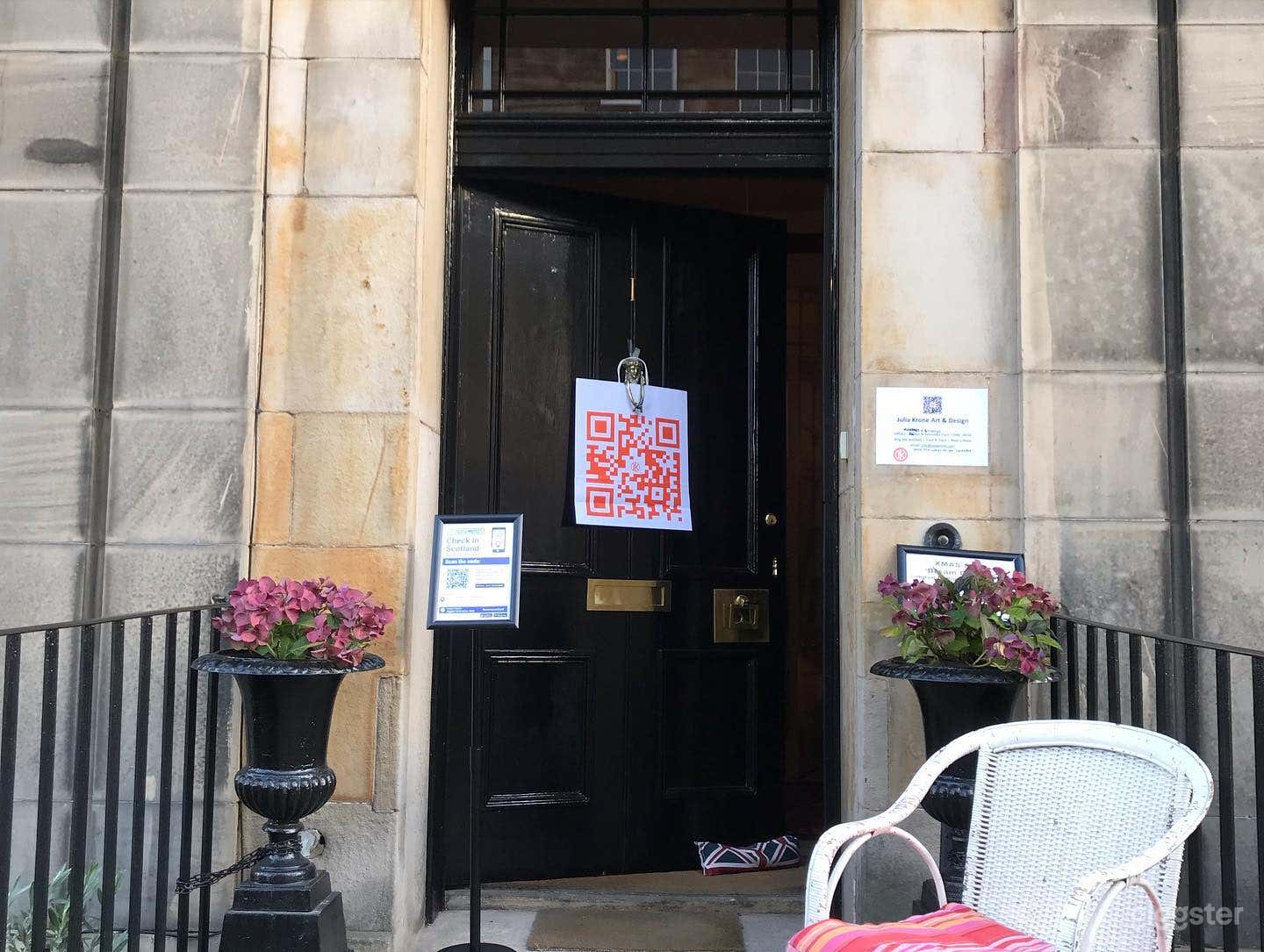 Main Door Flat with Georgian Planters which may be landscaped specially for your event.