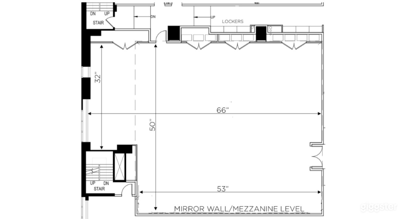 Floor plan for THE PREMIERE (Studio 11B) 3,300 sf, 22' ceilings
