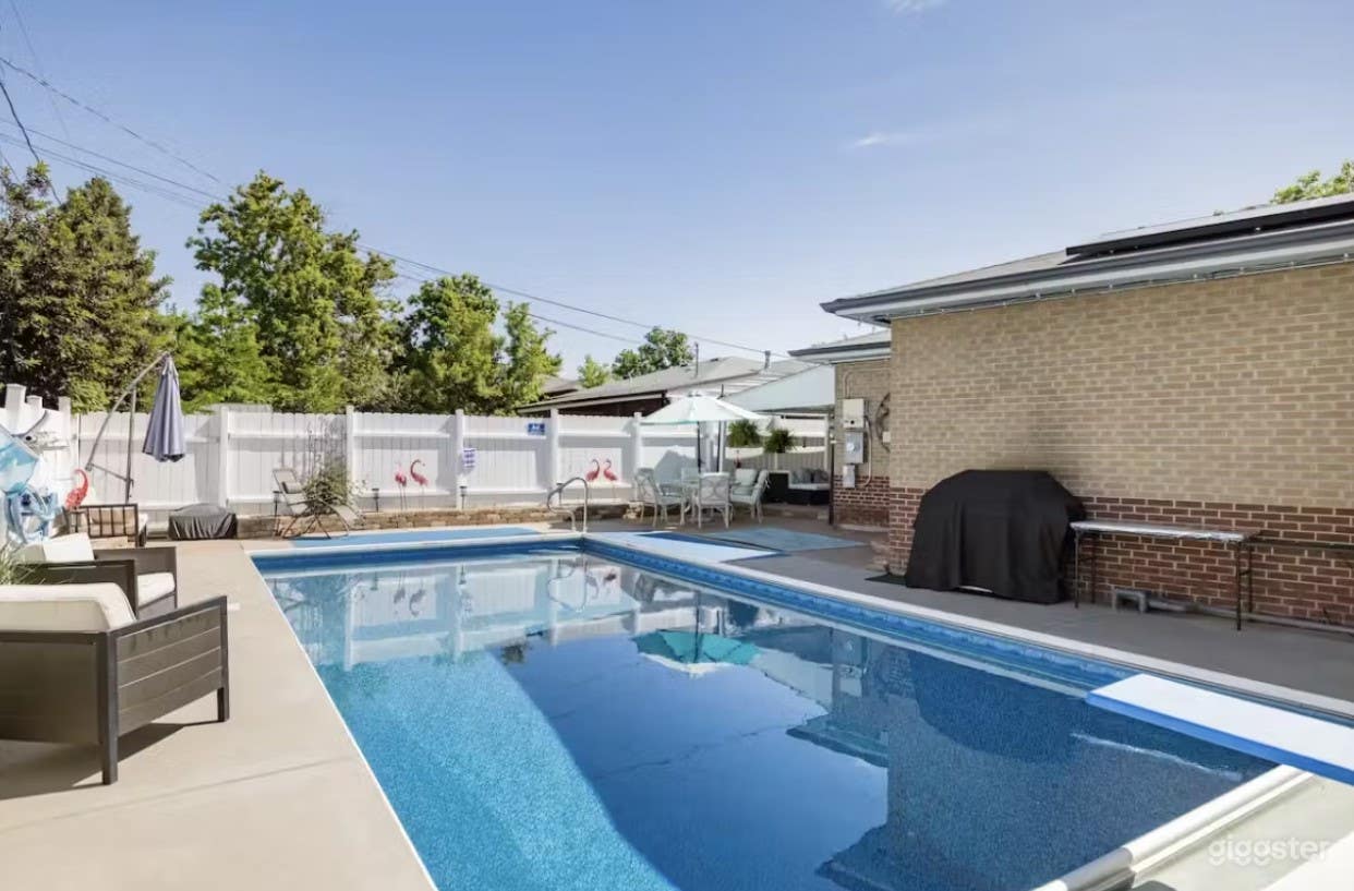 Dining tables and a grill for your party or holiday gathering. 