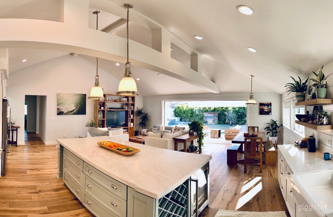 Open kitchen/living area