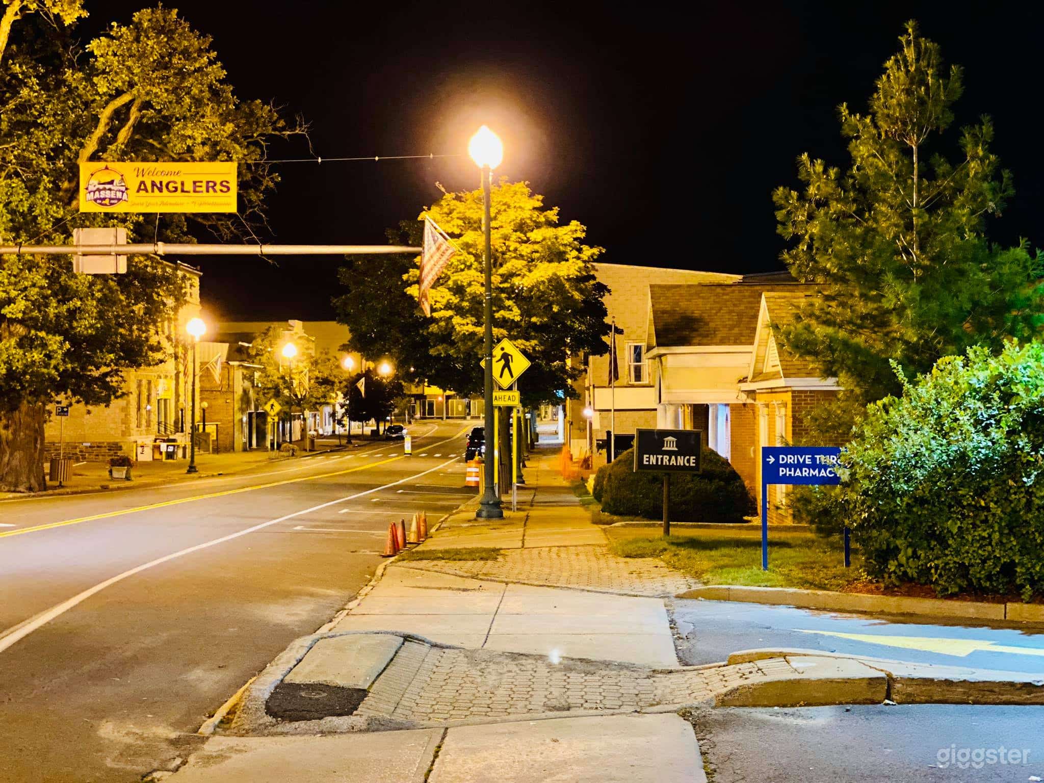 Downtown Massena at night
