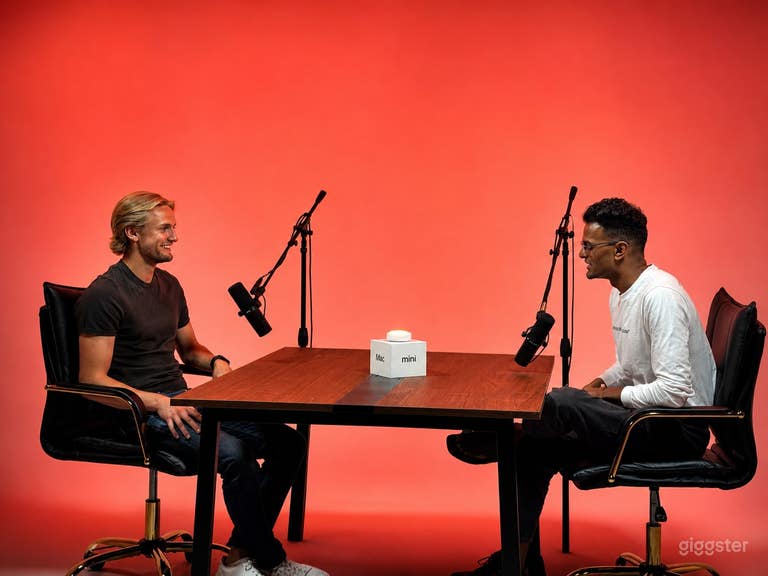  Customizable Podcast Studio with 3 Cameras & Crew 