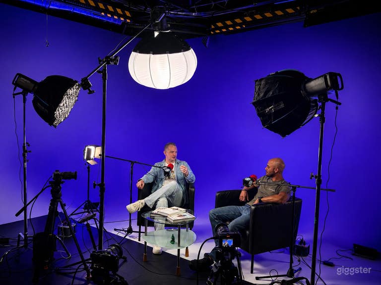  Customizable Podcast Studio with 3 Cameras & Crew 