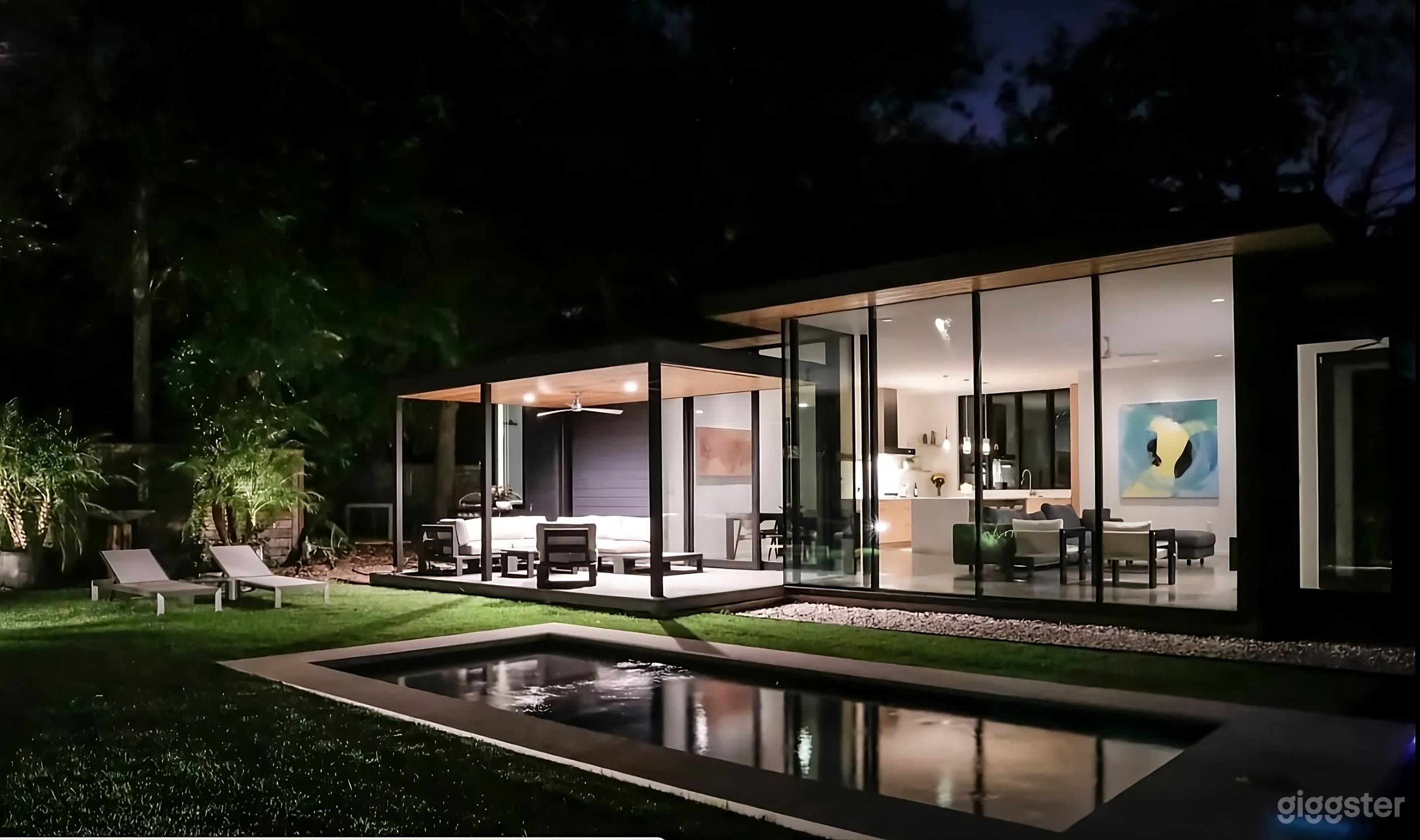 Backyard with Pool and Alfresco Living Space Photo 2