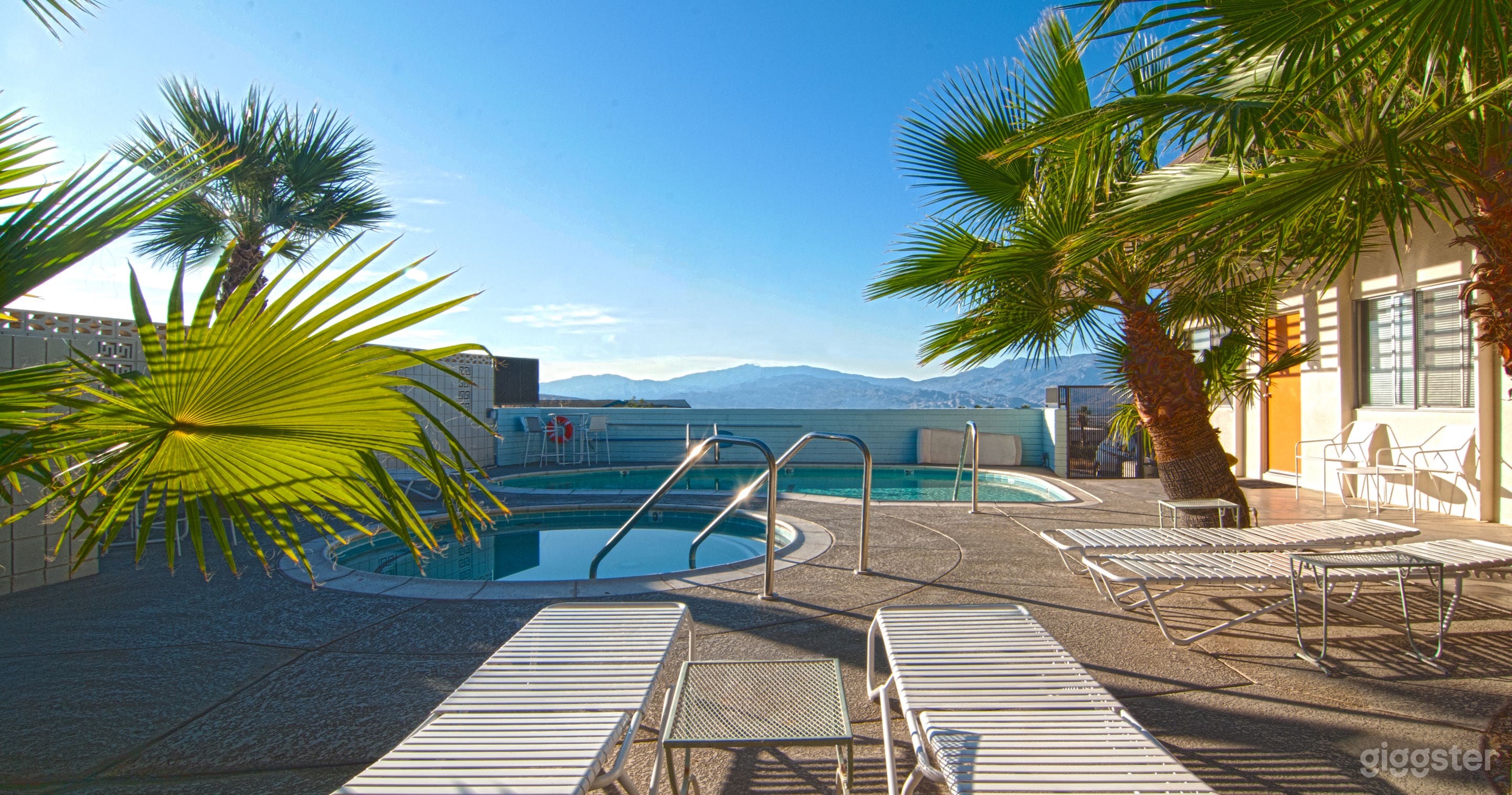 Pool deck, mountain view