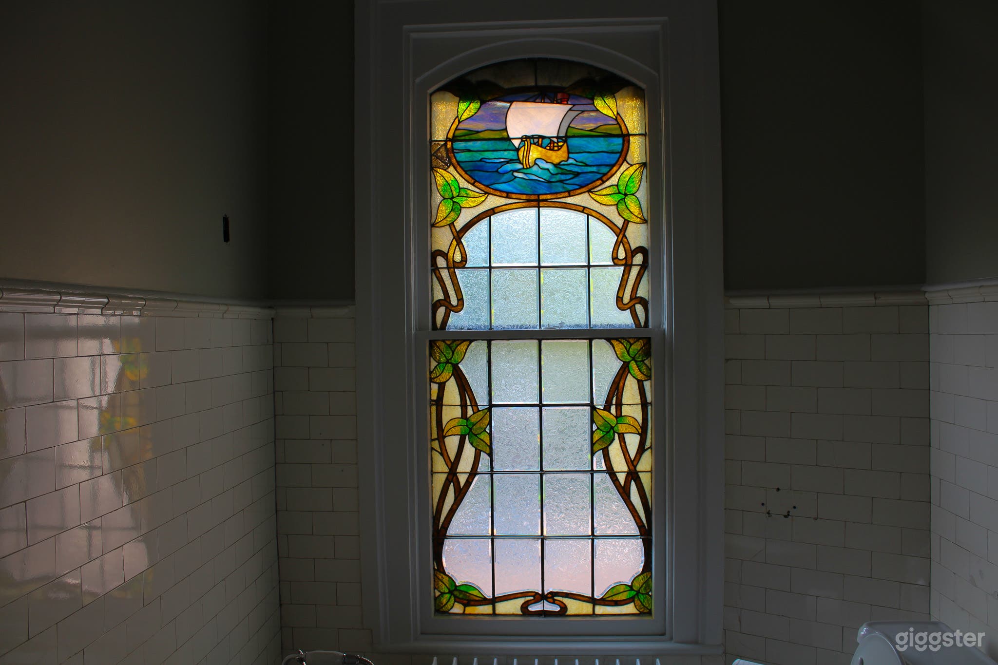 Upstairs Bathroom Stained Glass