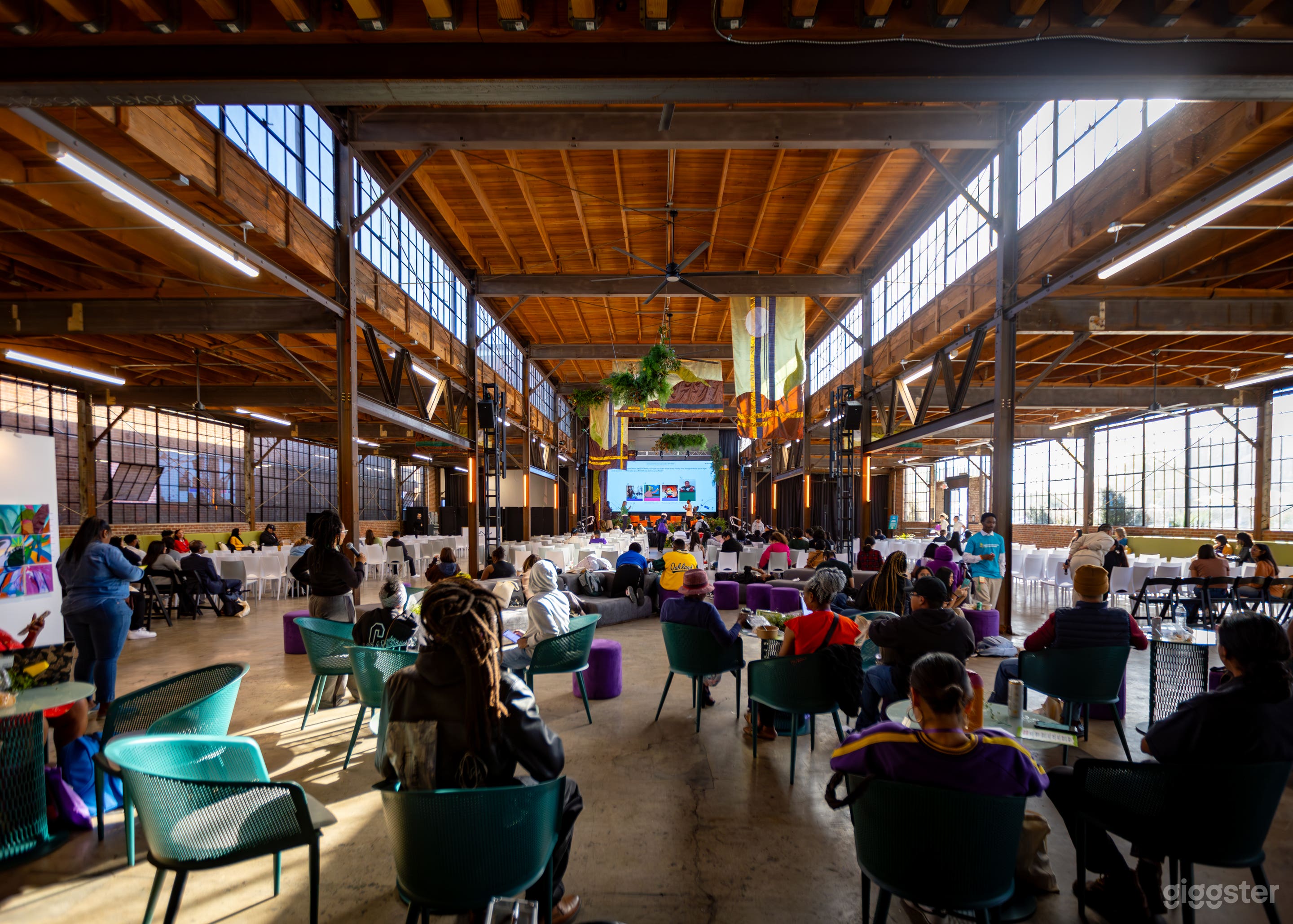 Modern Warehouse Event Space with LED Screen & Full Kitchen Photo 3