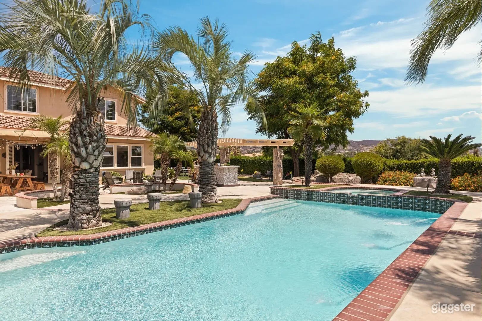 Villa Verdot | Palm-Lined Pool Photo 3