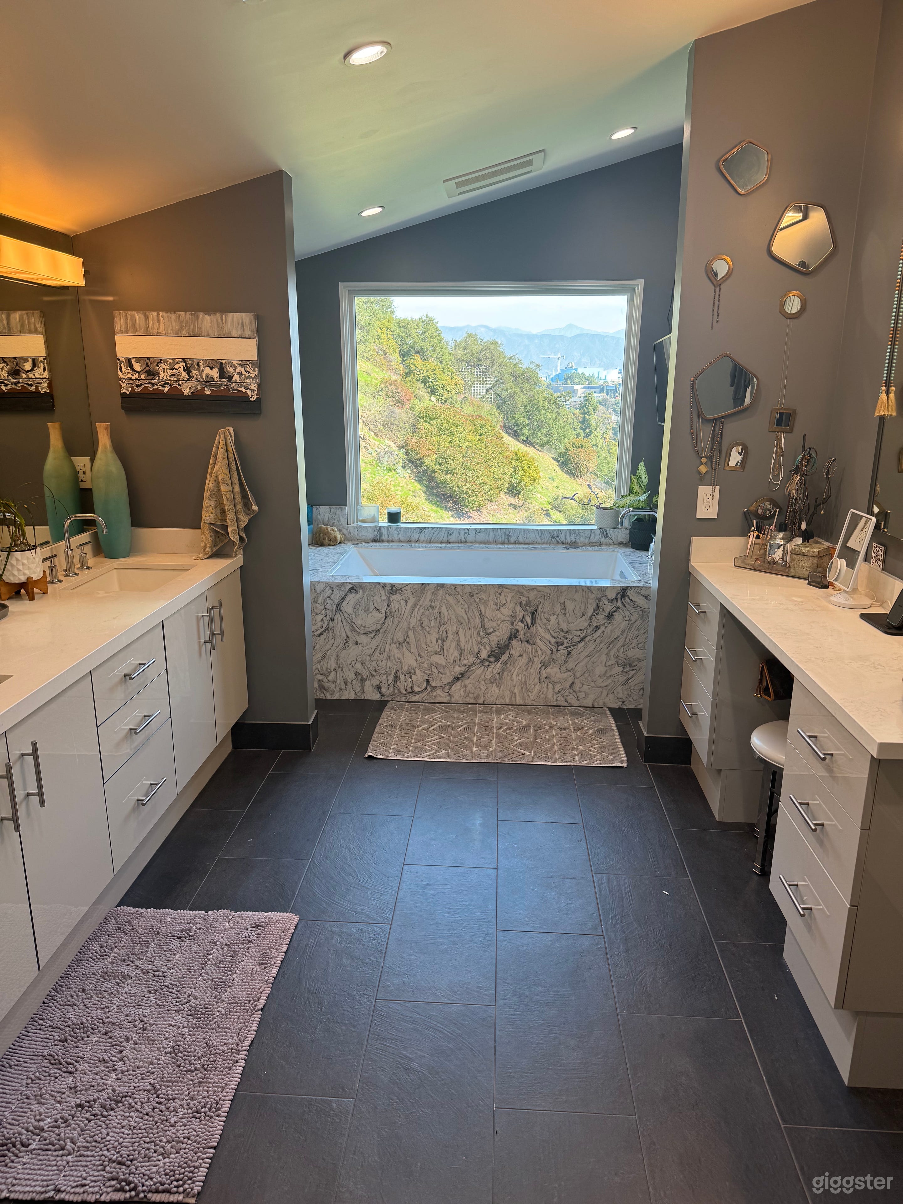 Bathroom with picture window