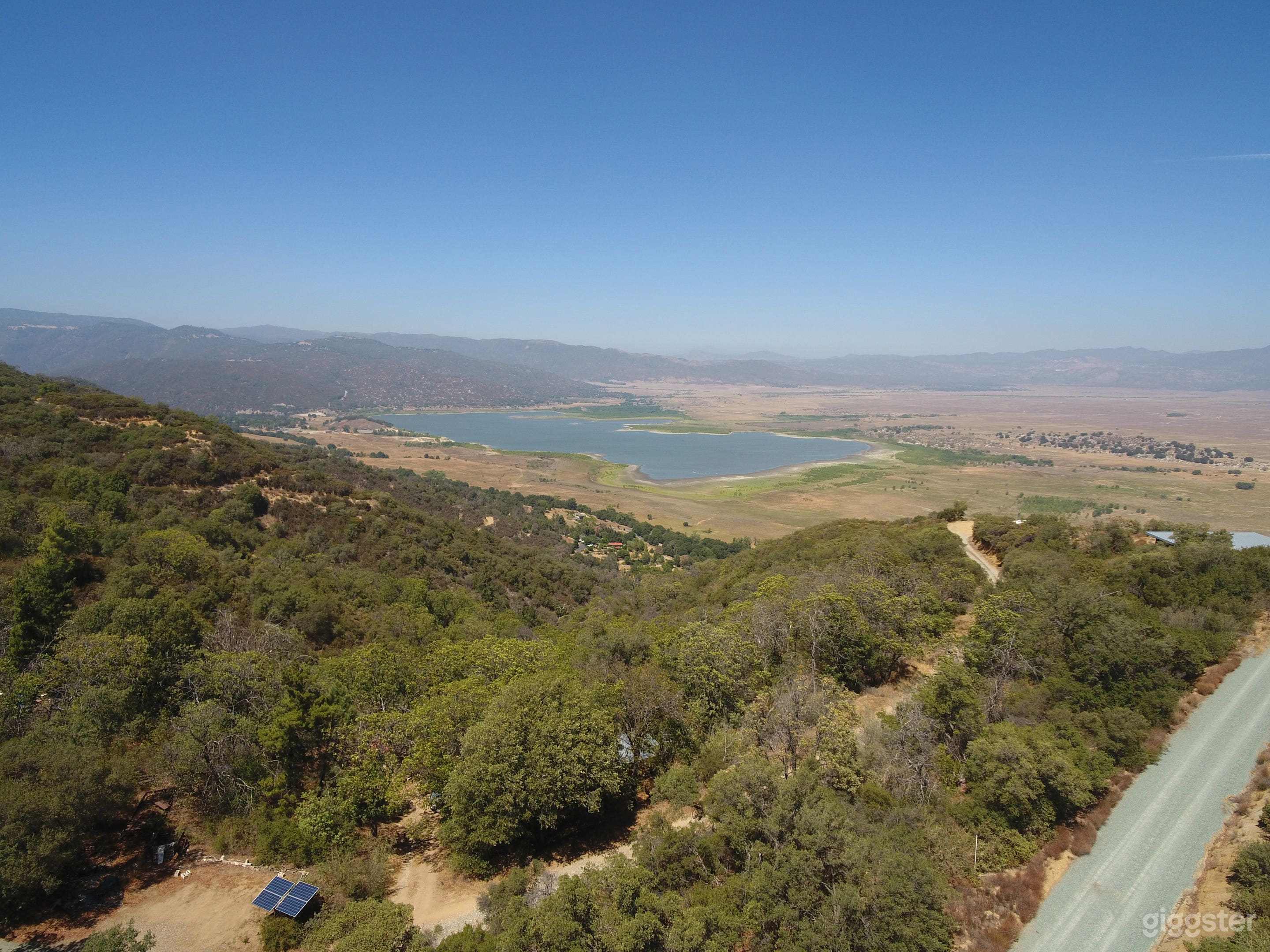 views of the valley and lake