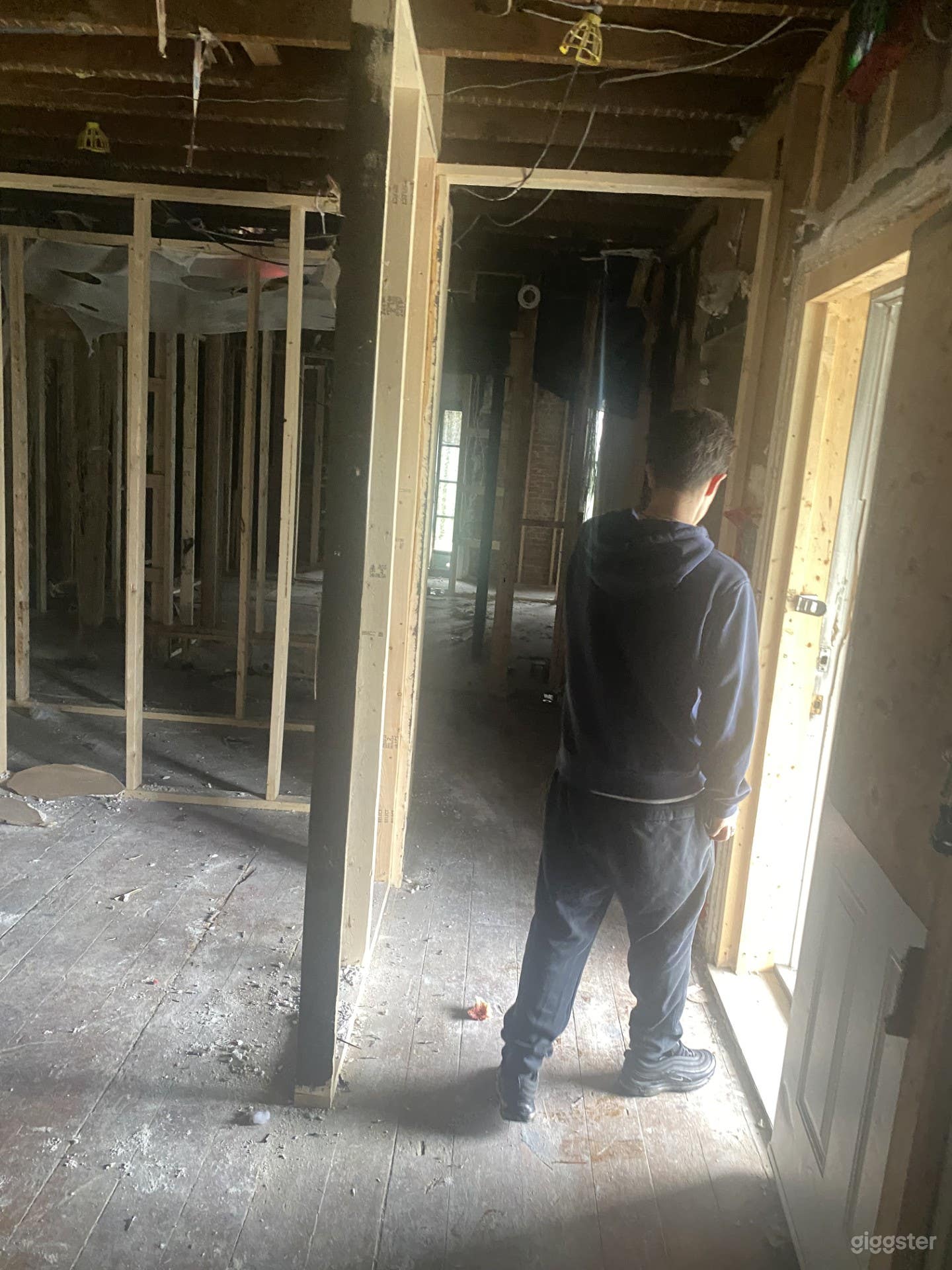 inside bare walls for set design