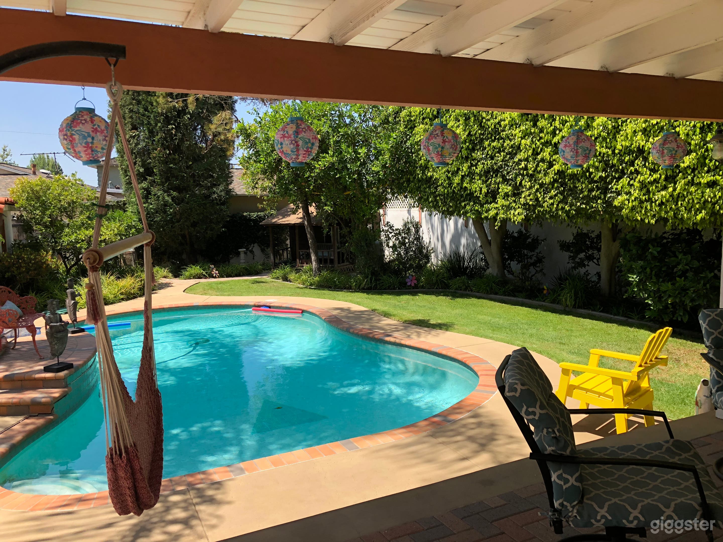 pool area and patio in back