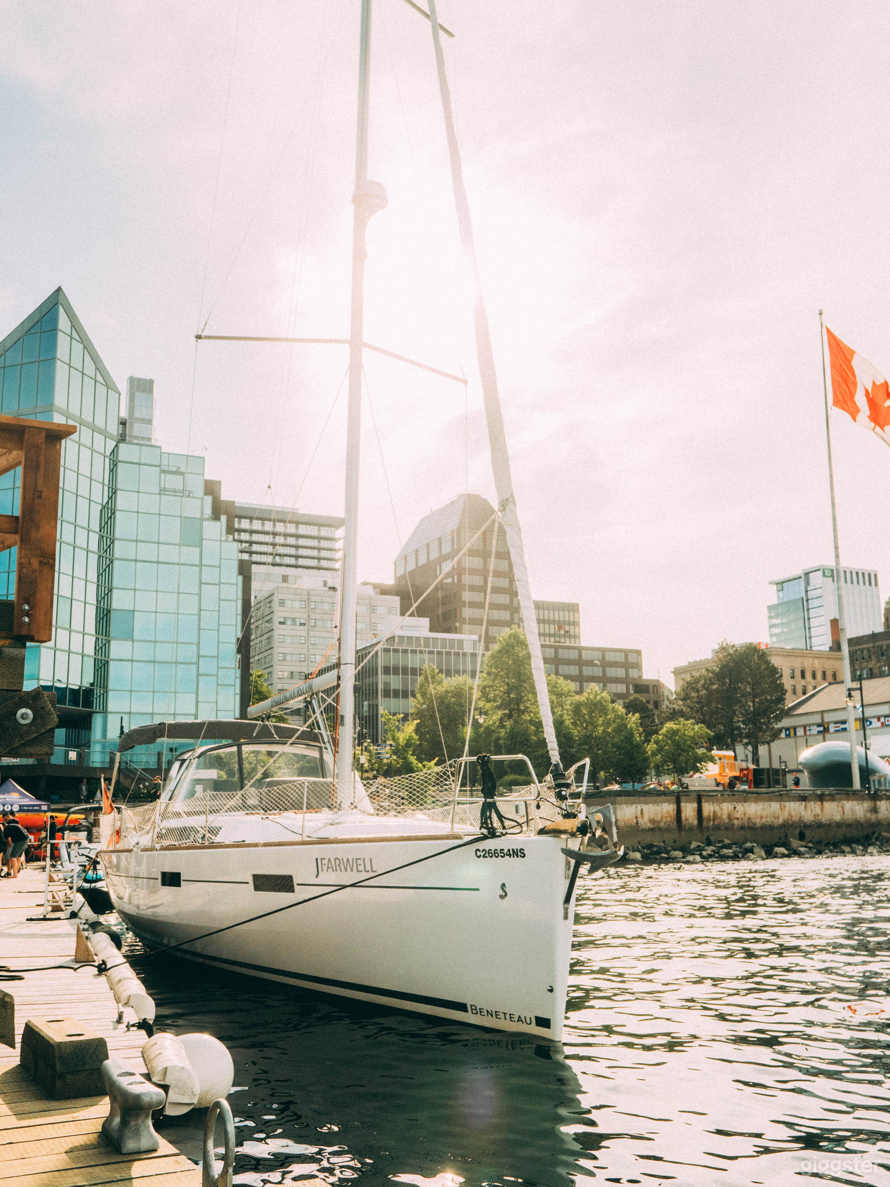 Bow of Beneteau Oceanis on the Halifax Waterfront