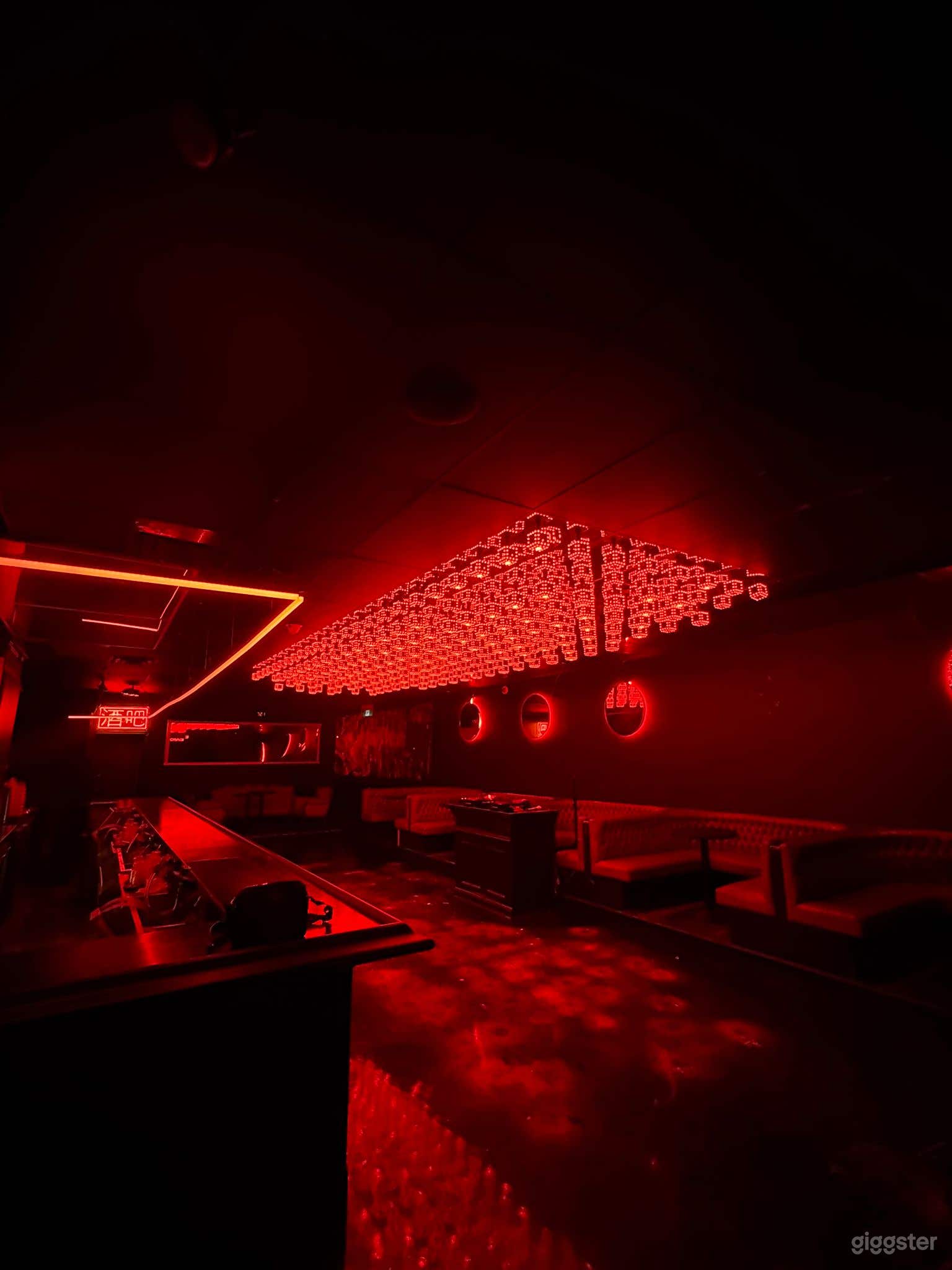 Sleek Nightclub Ambiance With Immersive Light Grid Photo 3