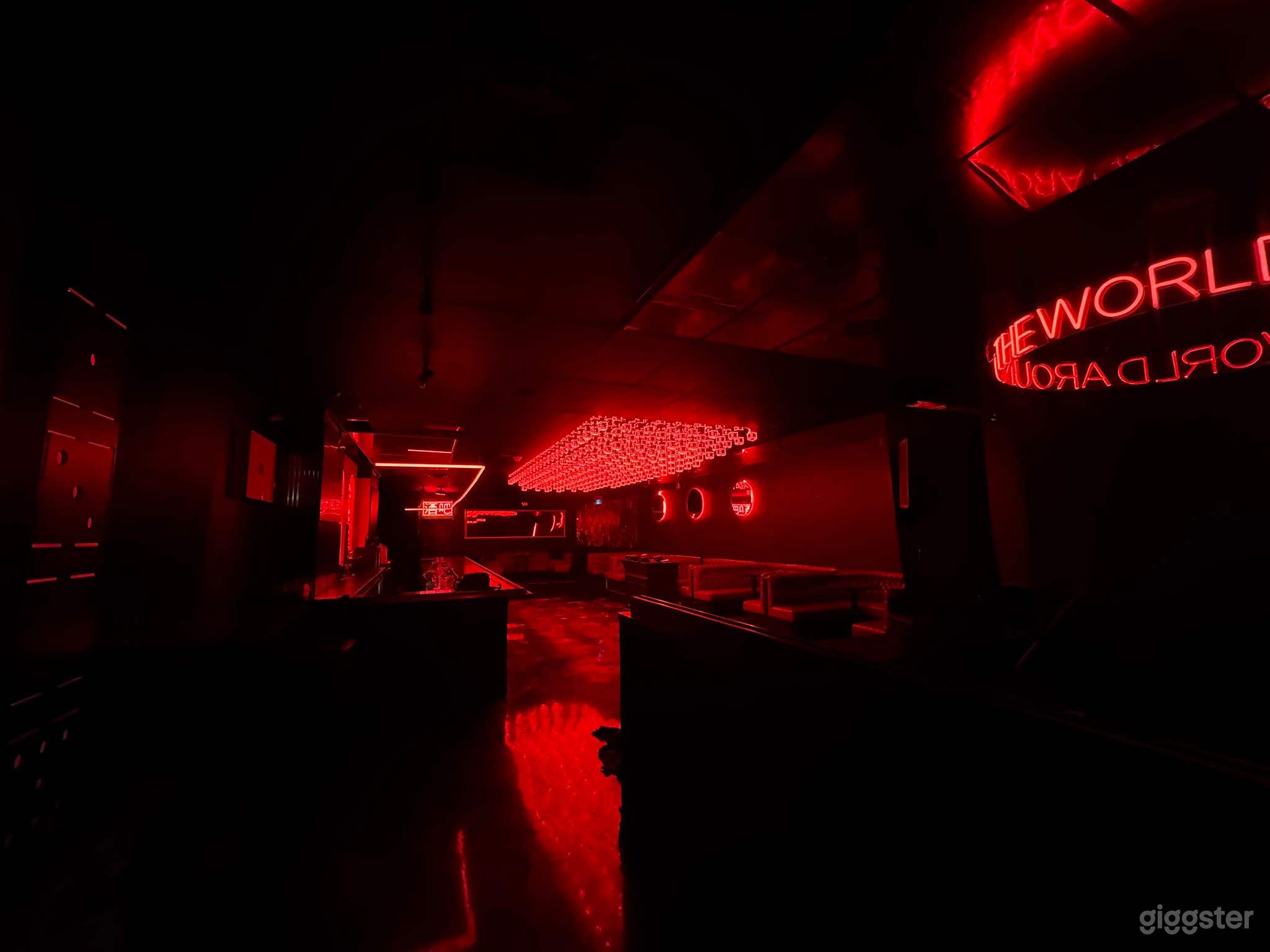 Sleek Nightclub Ambiance With Immersive Light Grid Photo 1