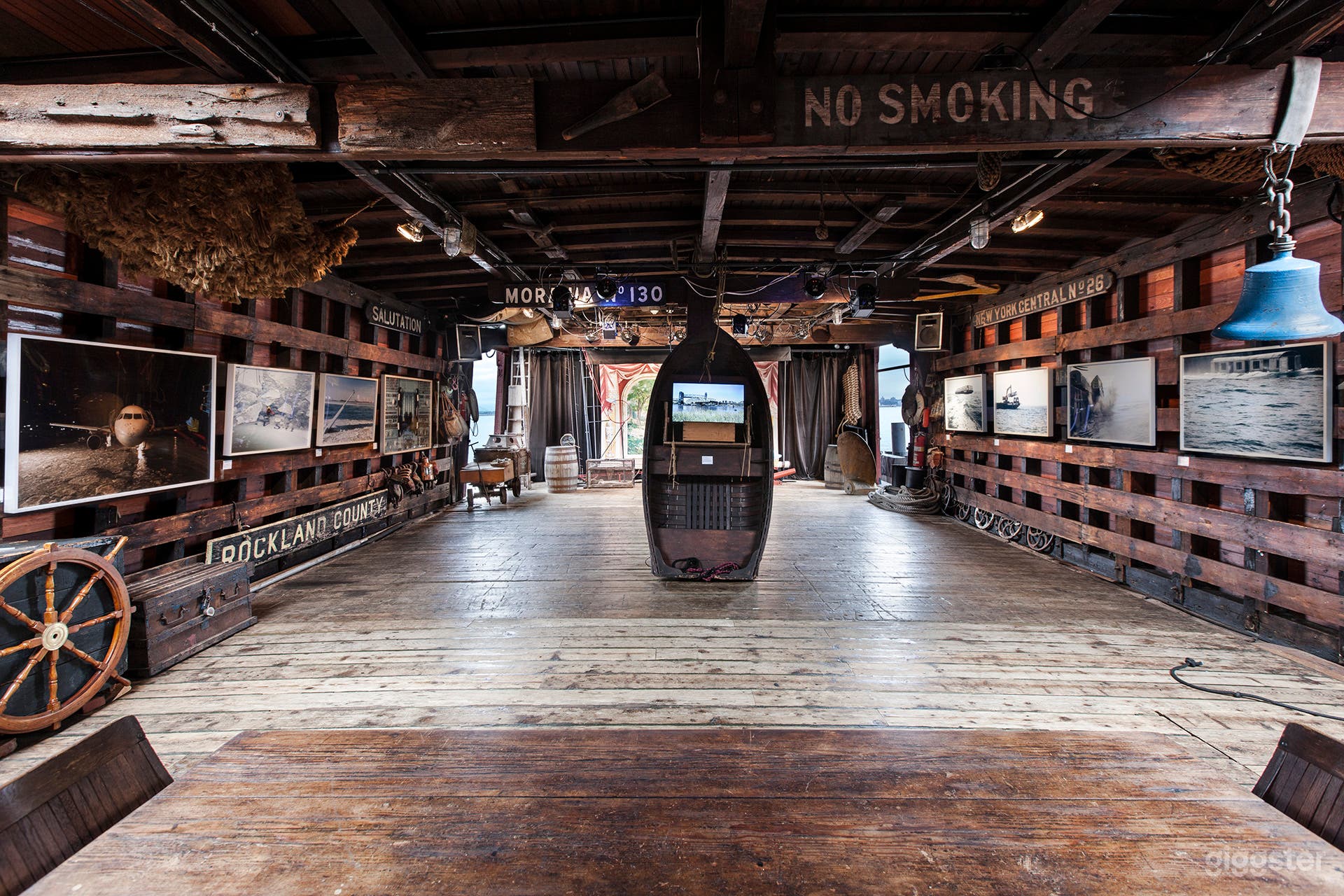 Interior of Waterfront Museum &amp; Showboat Barge. Red Hook, Brooklyn. 