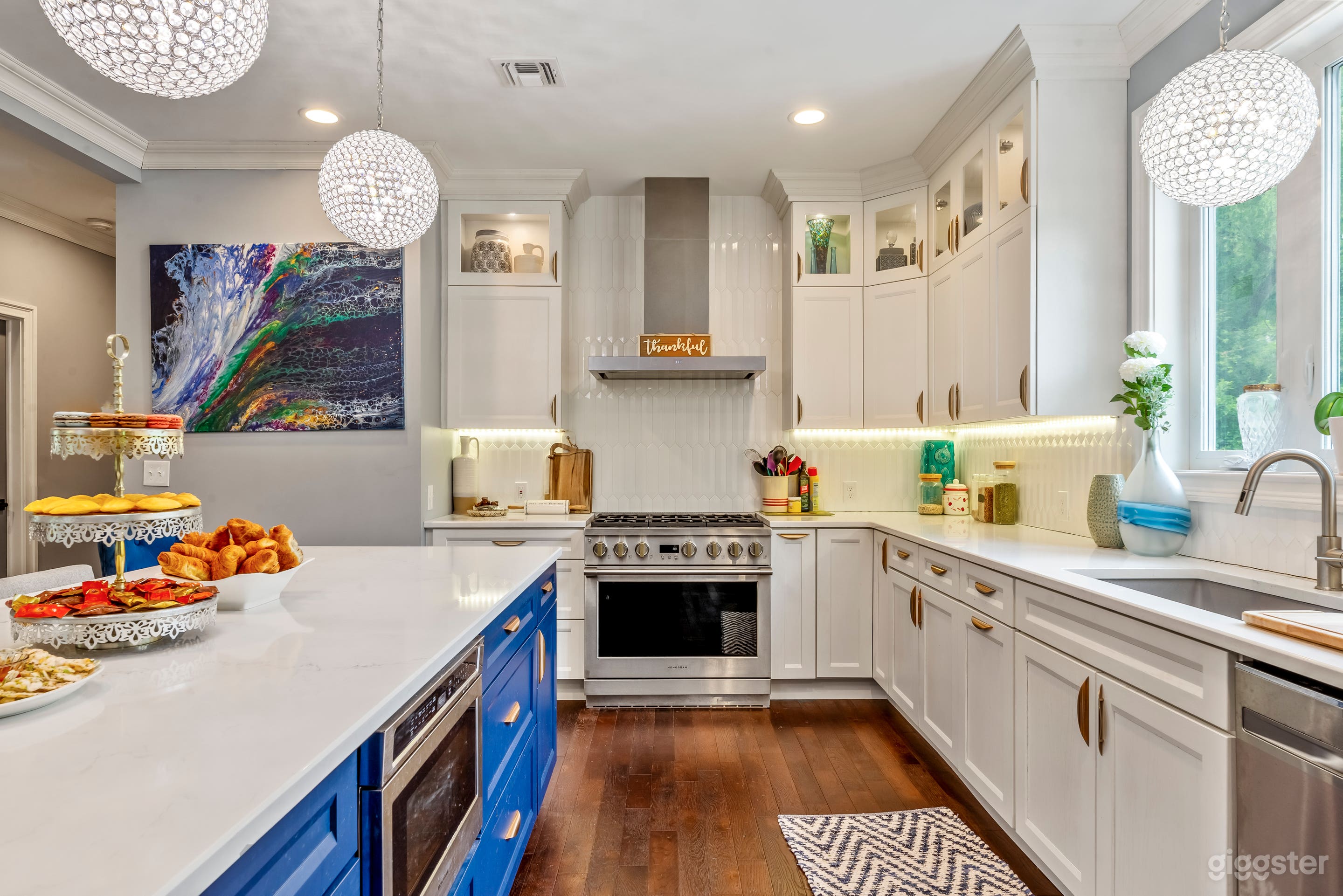 large kitchen with stainless appliances